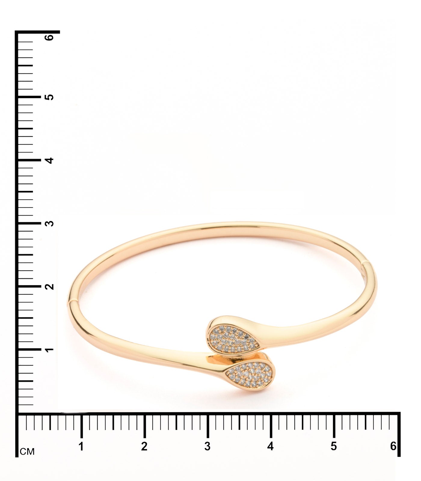 Golden Sleek Bars Holding Tiny Stones Bracelet (Brass)