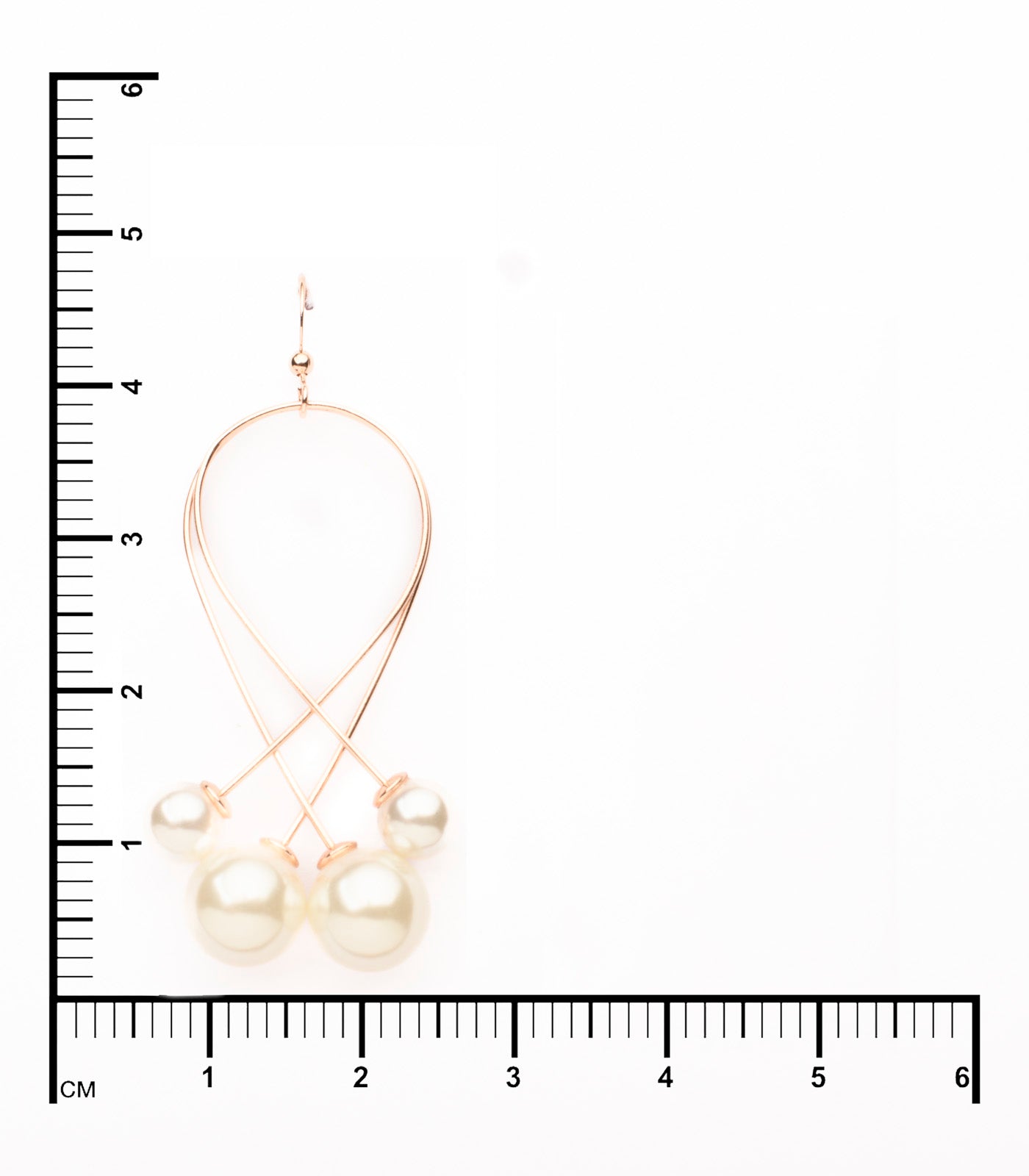 Hand-Crafted Shiny Falling Pearls Earrings (Brass)