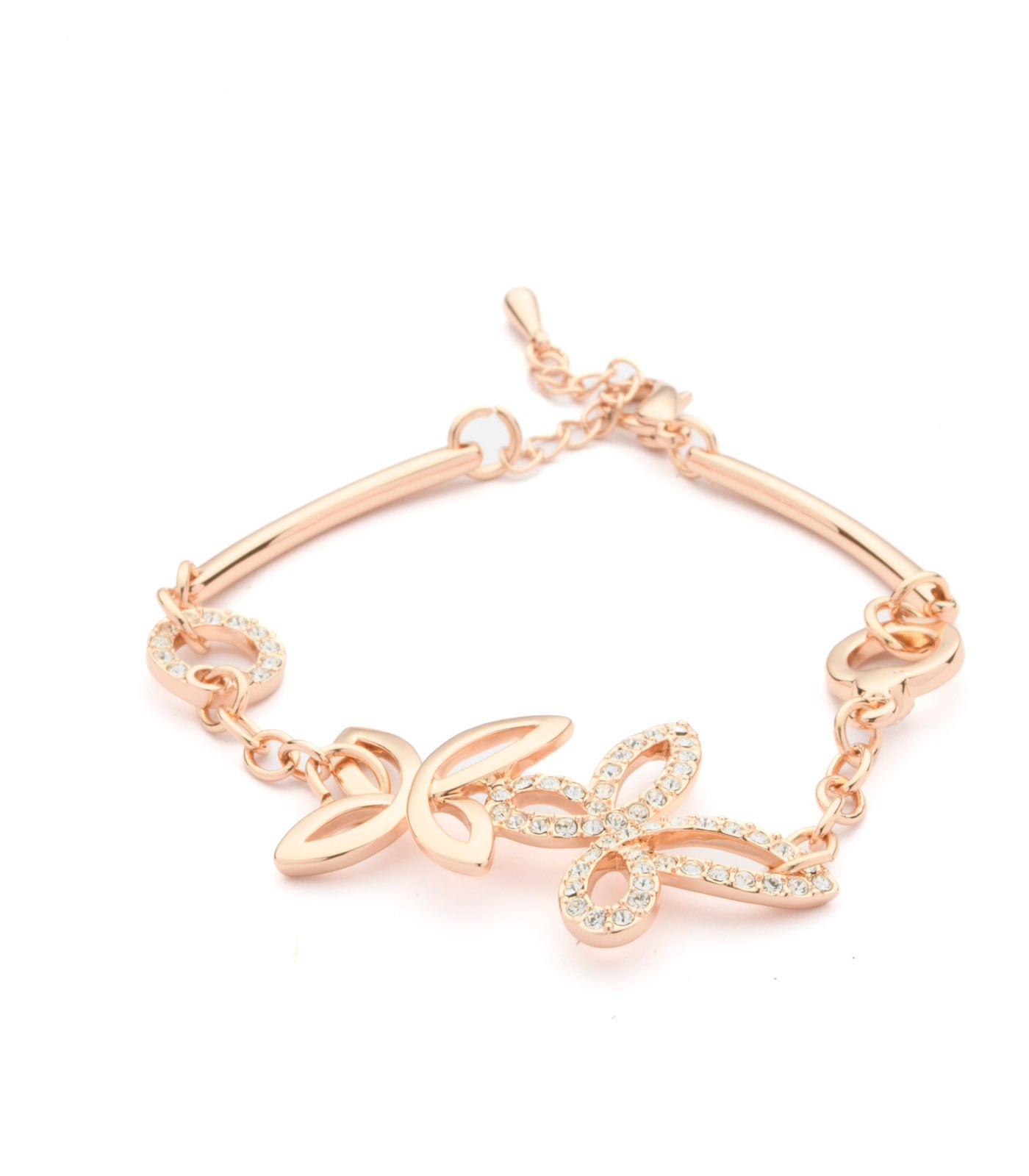 Hand Made Loops Of Flying Golden Butterflies Bracelet (Brass)
