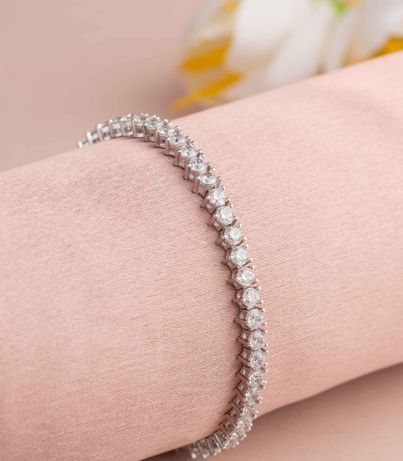 Heart Of Desire SIlver Color Bracelet (Brass)
