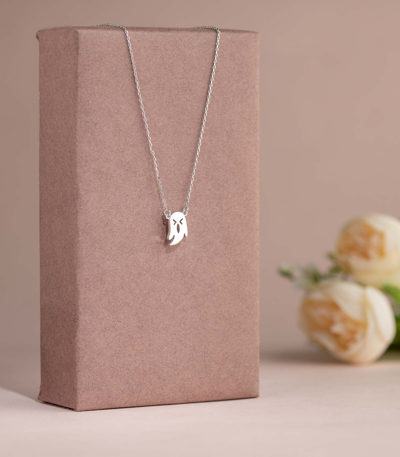 Little Ghost Silver Color Pendant (Brass)