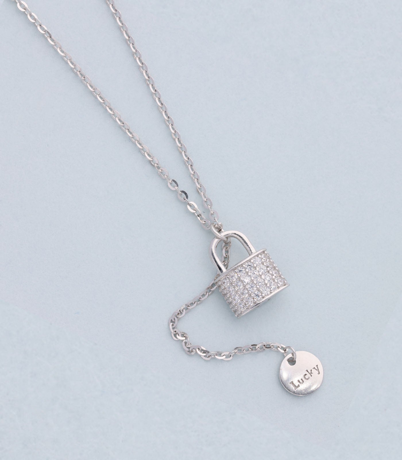 Lock n key magic necklace Silver Polish(Silver)