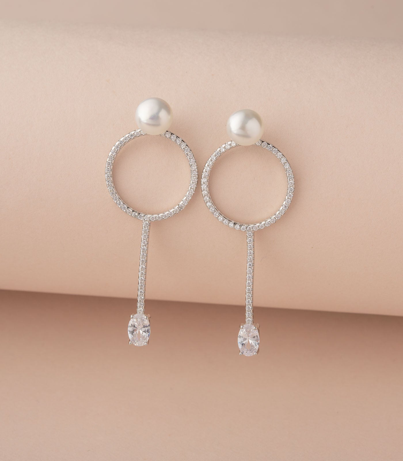Love Struck Silver Pearl Earrings
