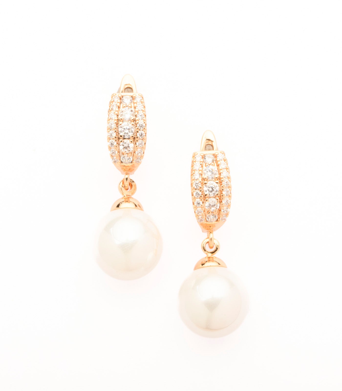 Lovely Falling Drops Of Pearls Earrings (Brass)