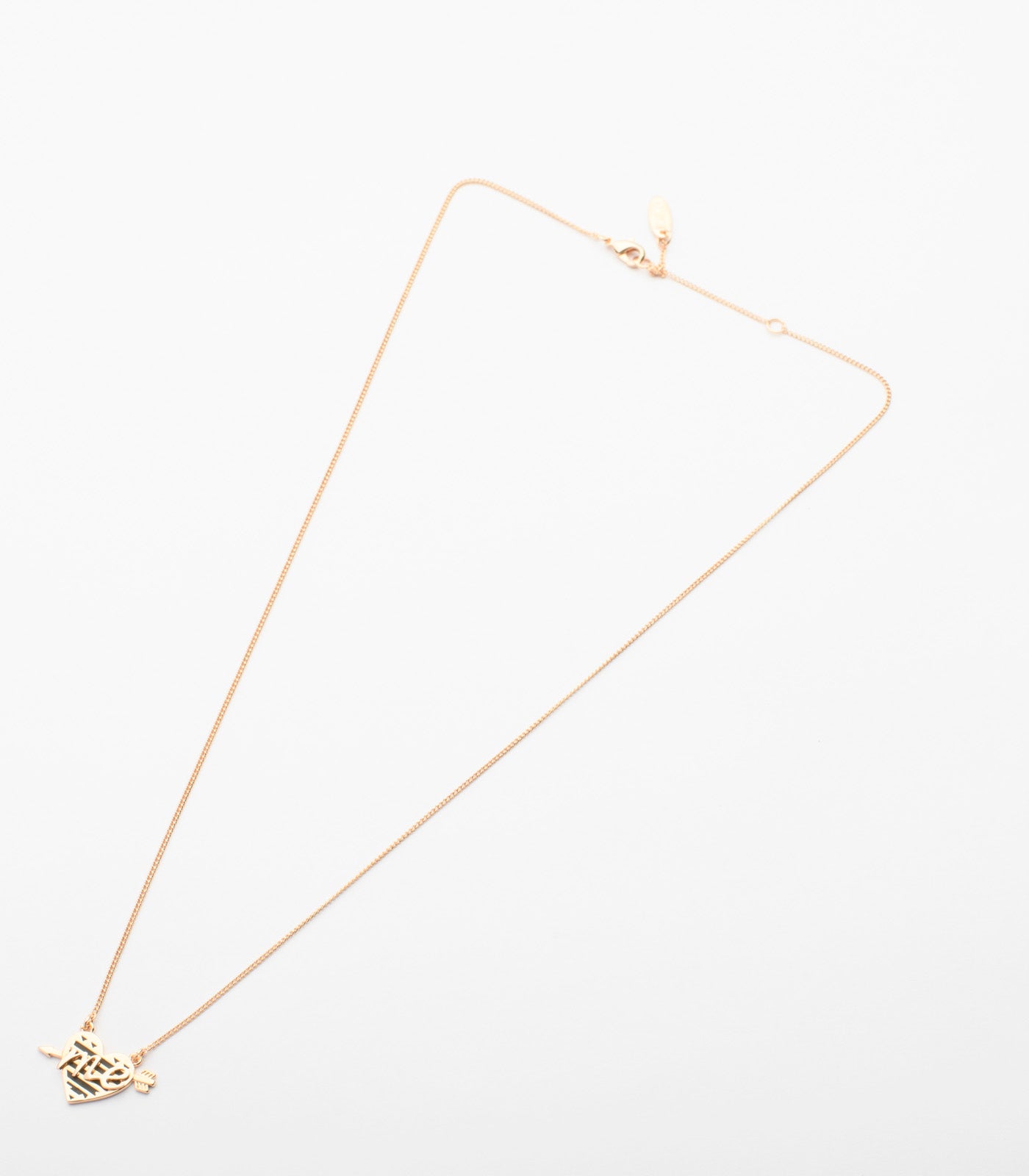 Lovely Golden Heart And Arrow Necklace (Brass)