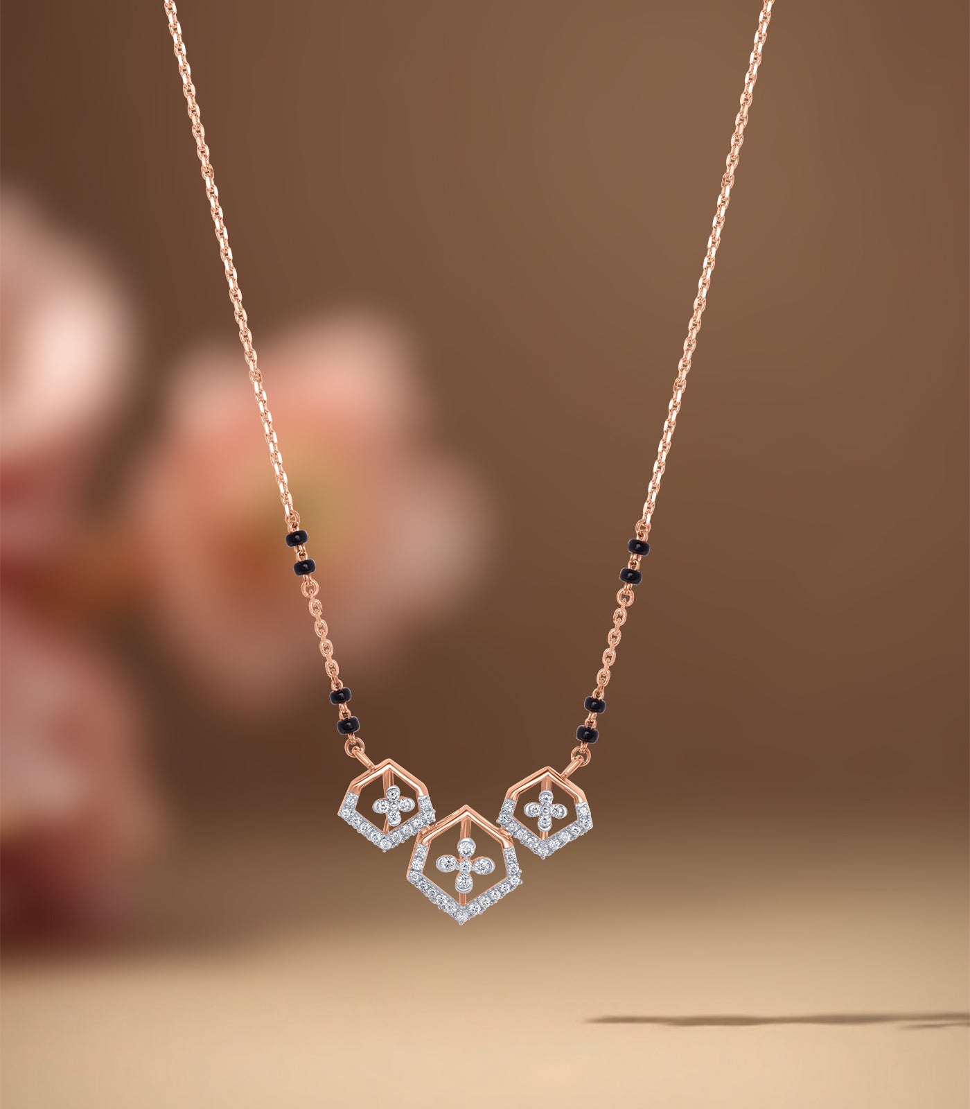 Diamond Floral Pentagon Mangalsutra