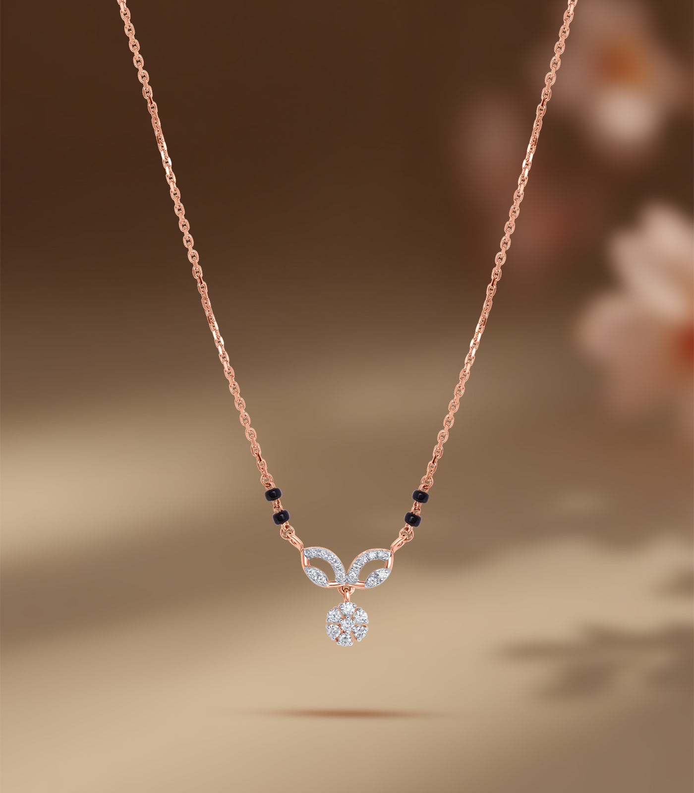 Diamond Twin Leaves & Kudi Mangalsutra