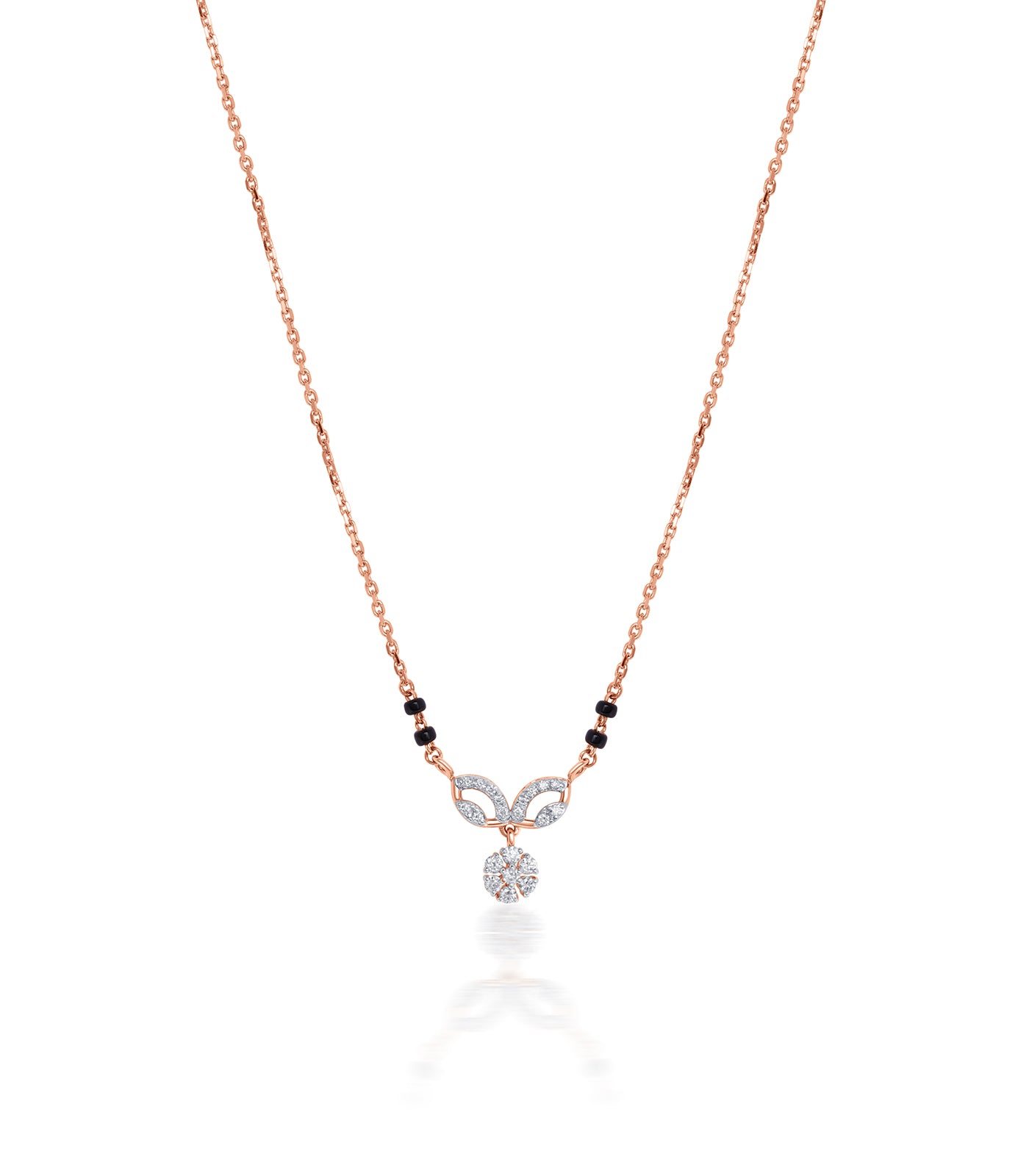 Diamond Twin Leaves & Kudi Mangalsutra