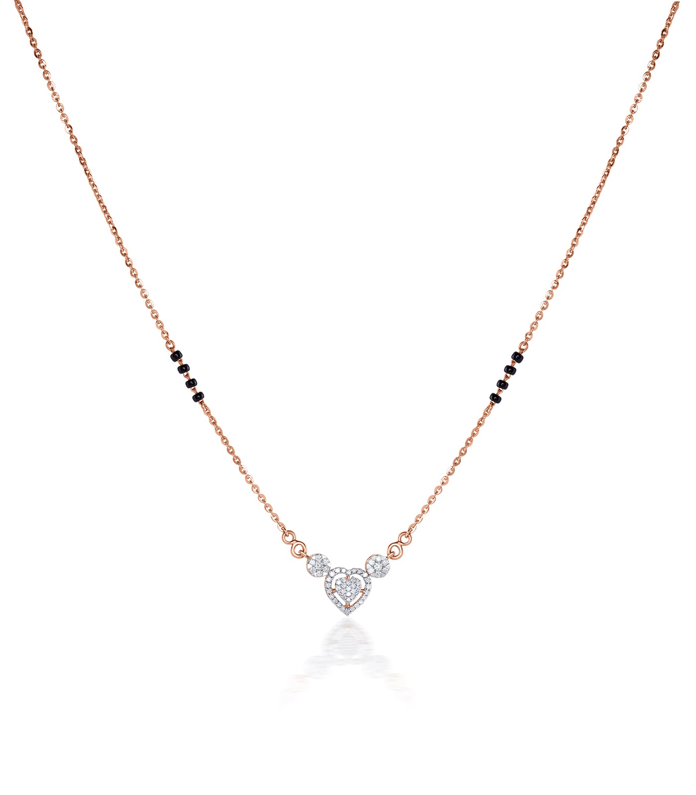 Diamond Dual Orb & Heart Mangalsutra