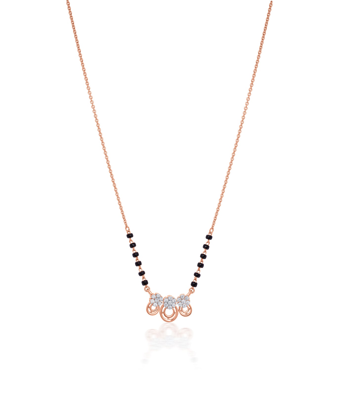 Diamond Floral Triplet & Ovals Mangalsutra