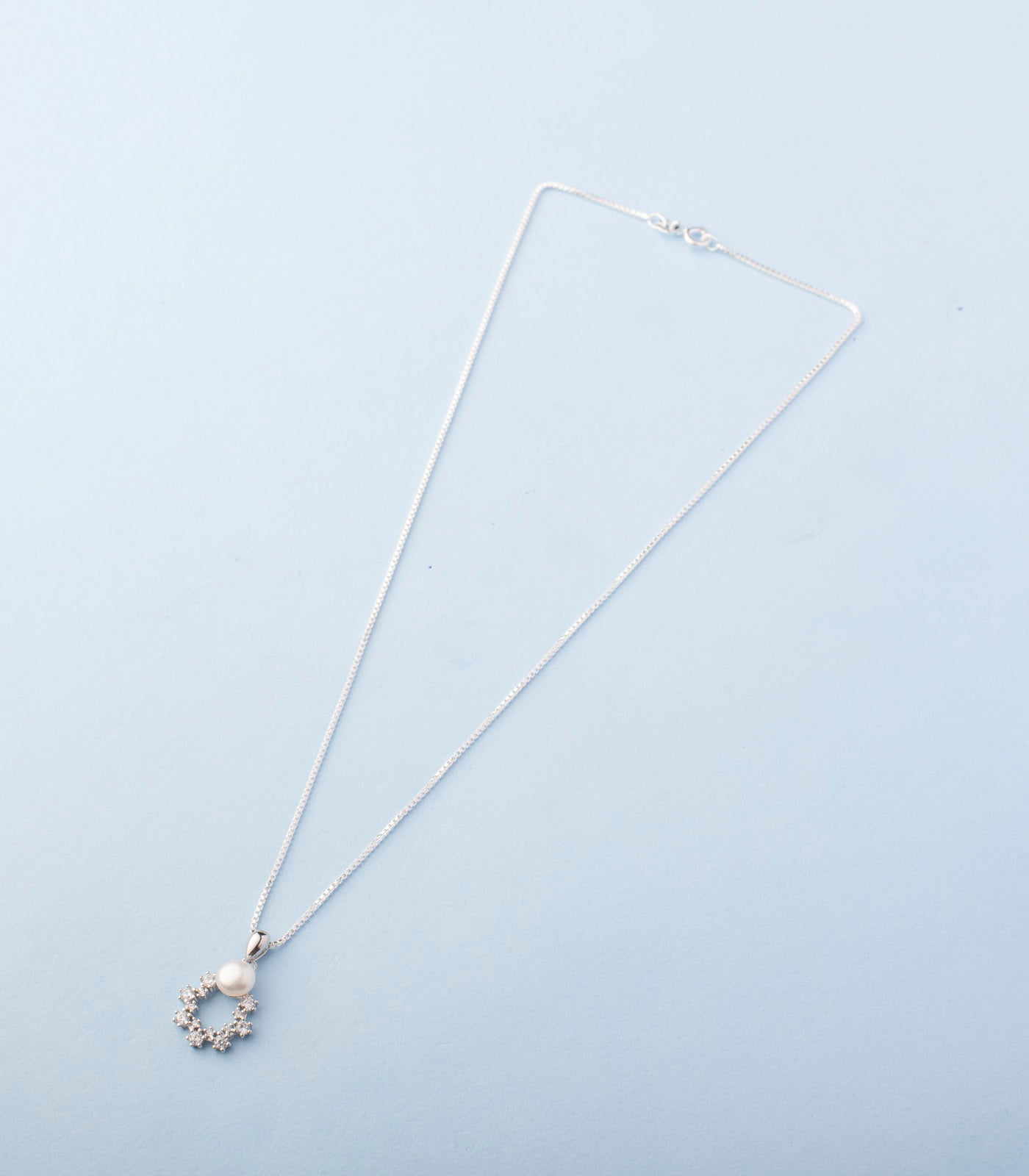 Pearl Ring Pendant Set (Silver)