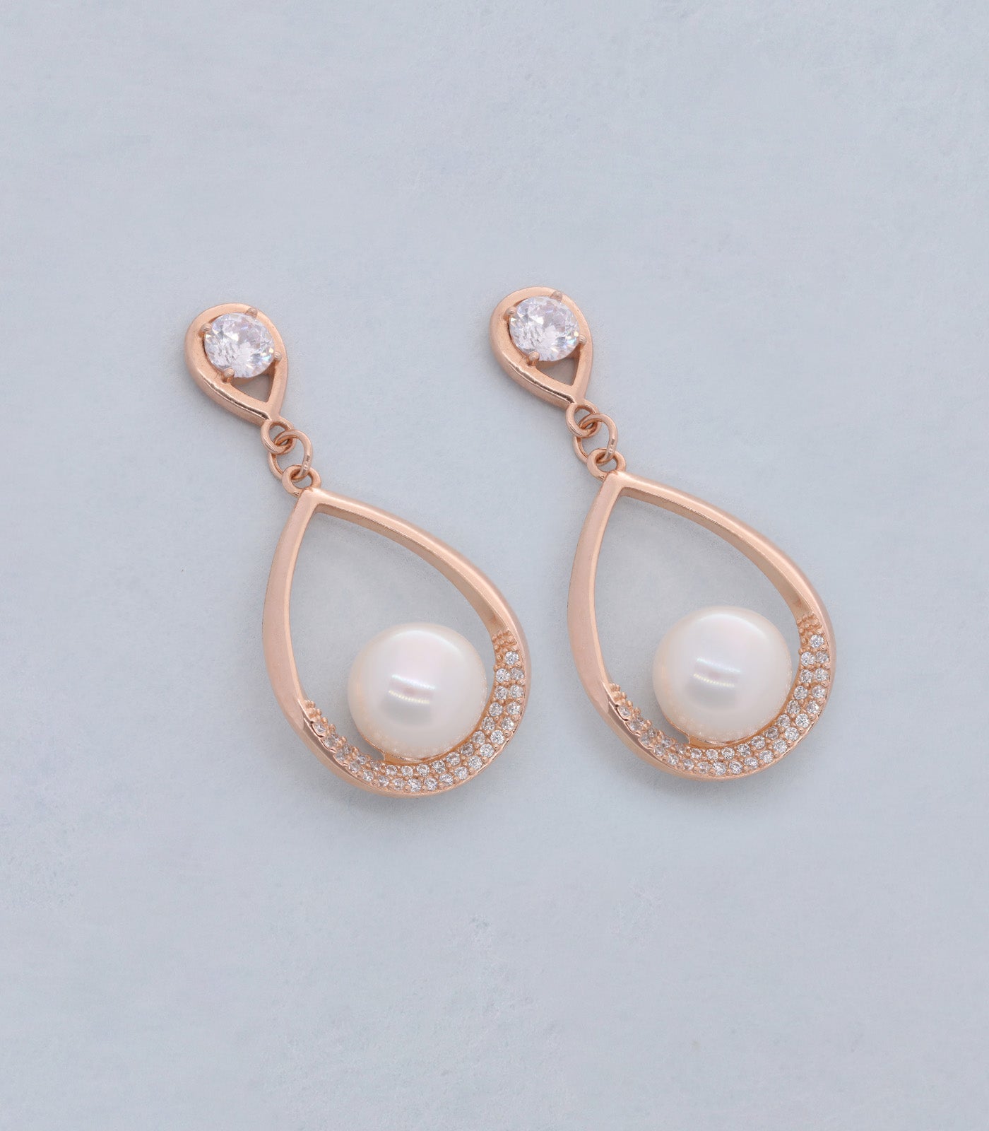 Pearl pebble earrings(Silver)