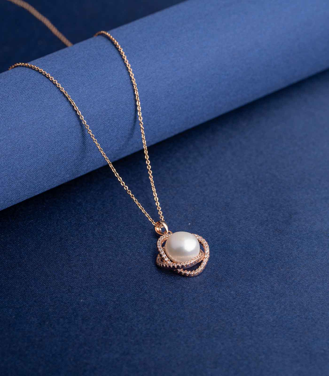 Pearls In A Twist Pendant (Brass)