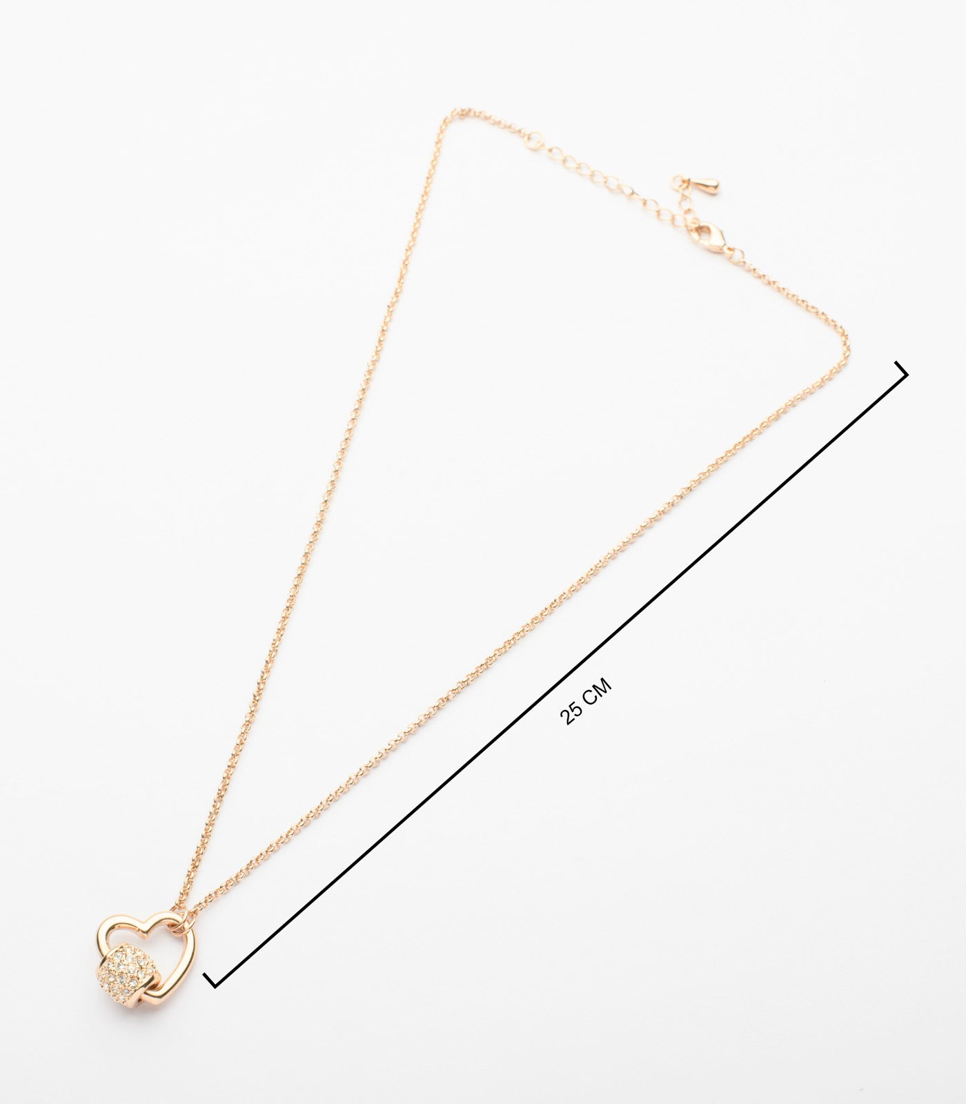 Pierced Gems In Brass Heart Necklace (Brass)