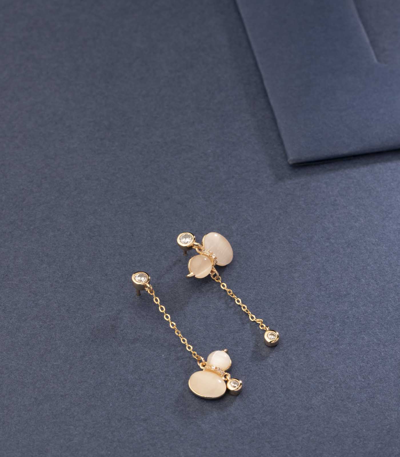 Pink Zircon Earrings (Brass)