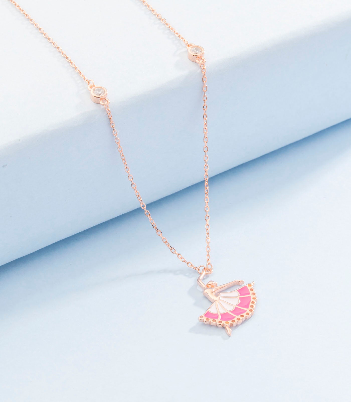 Pink lady chain pendant (Silver)