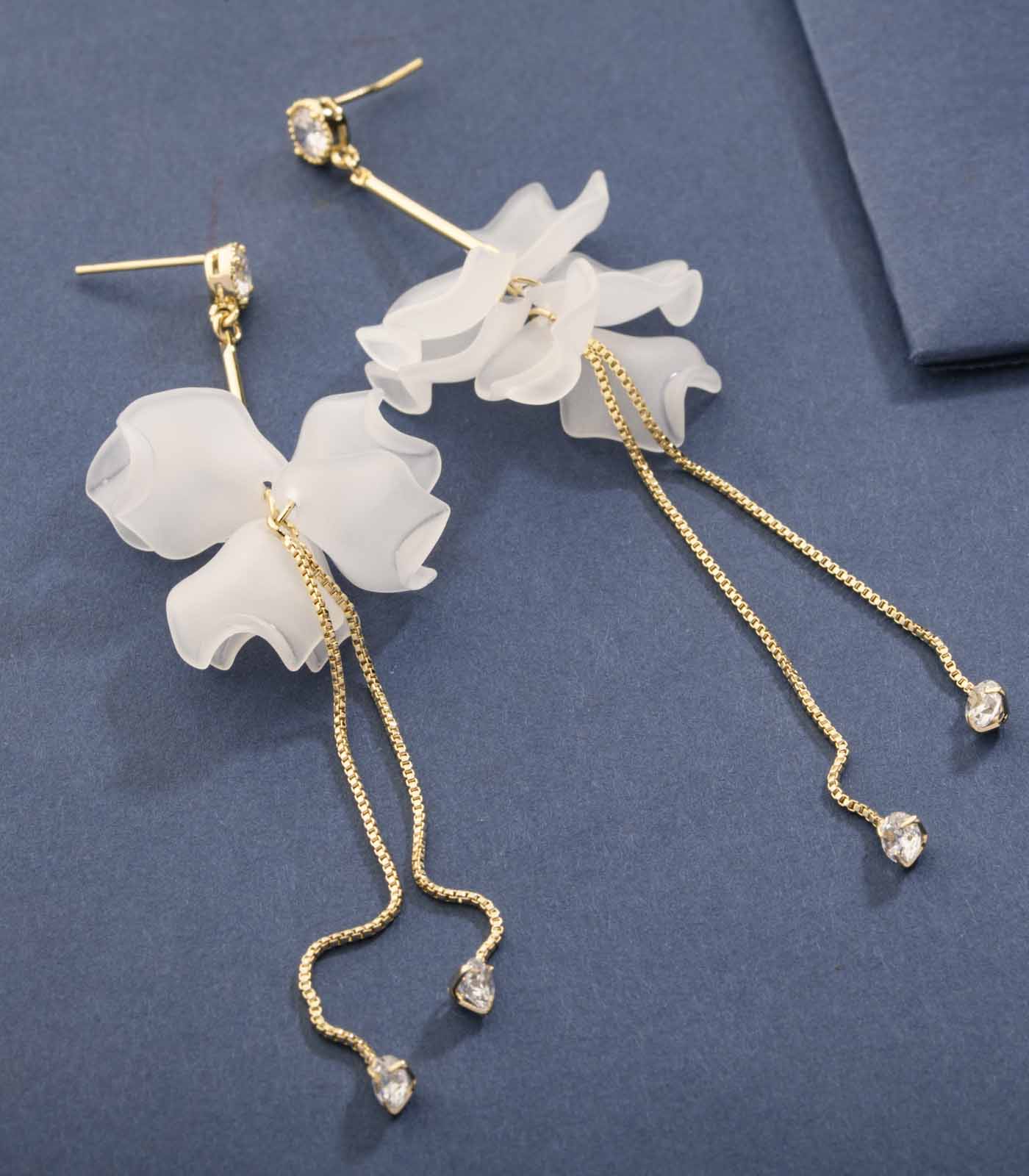 Precious Flying White Twins Earrings (Brass)