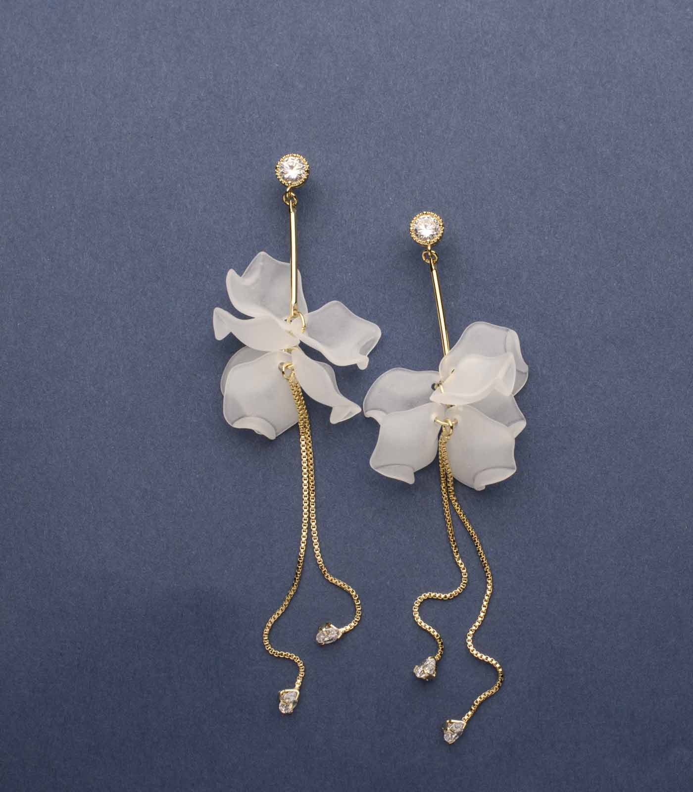 Precious Flying White Twins Earrings (Brass)