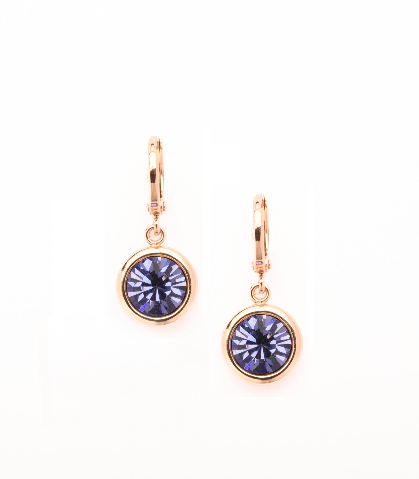 Precious Purple Dots In The Round Brass Loops Earrings (Brass)