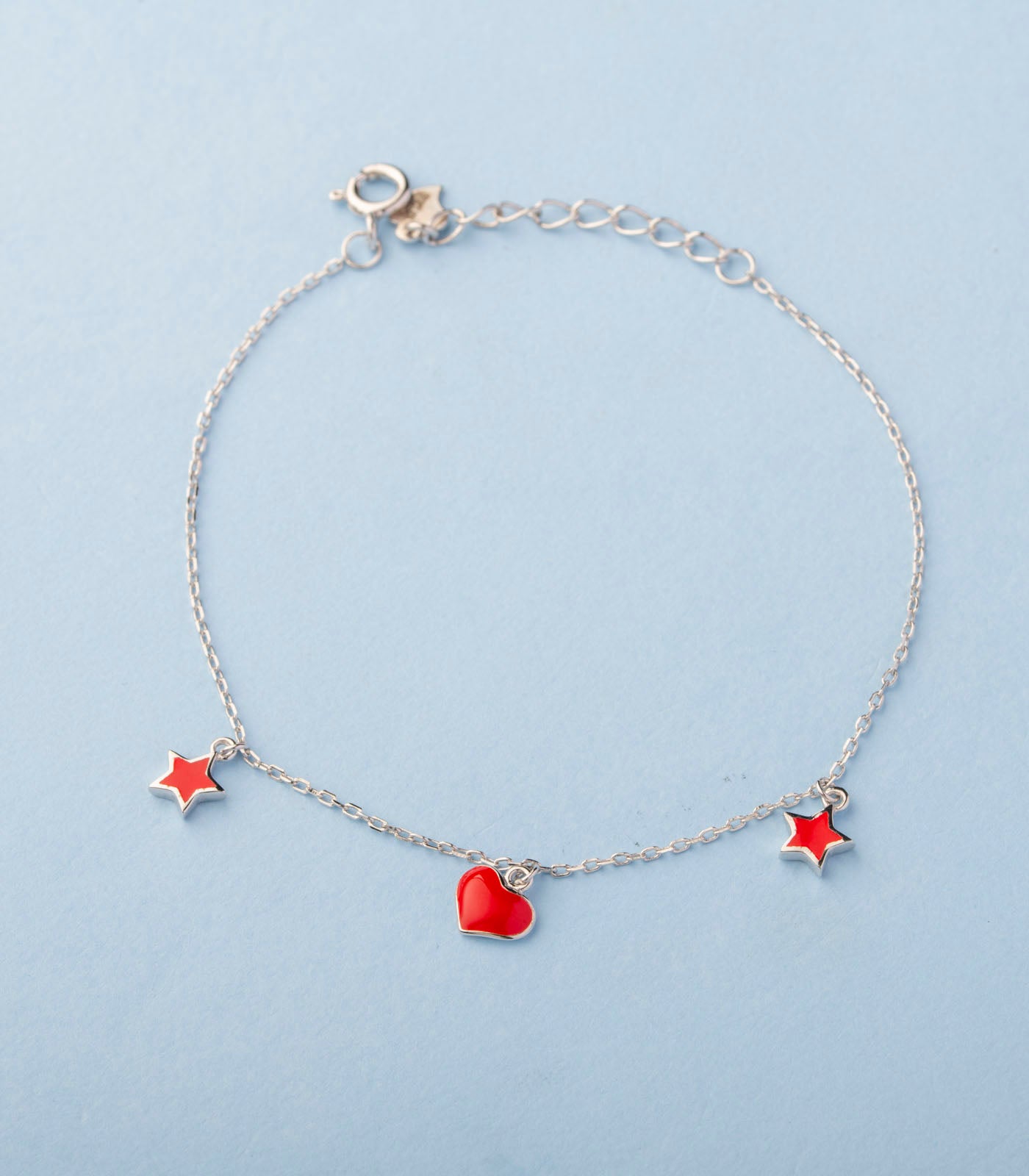 Red Stone Bracelet (Silver)
