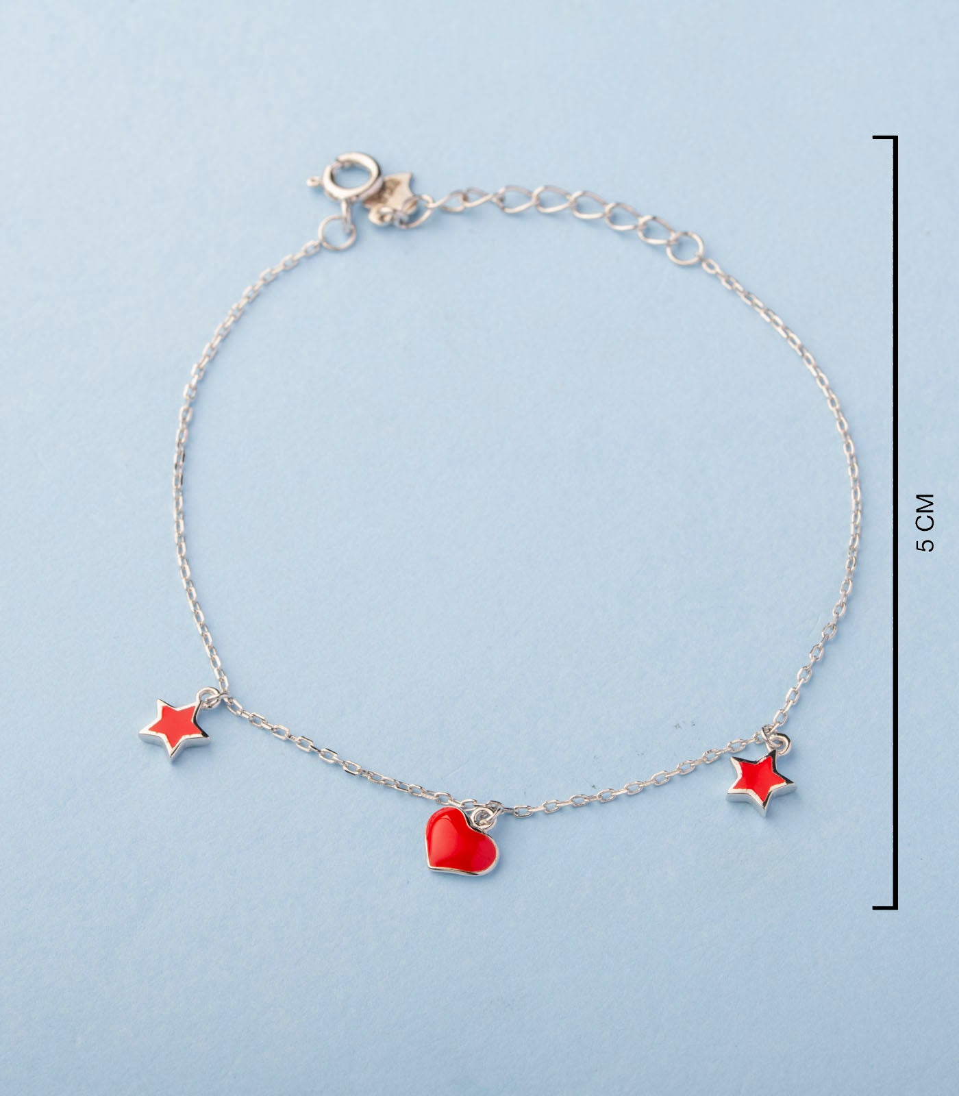Red Stone Bracelet (Silver)