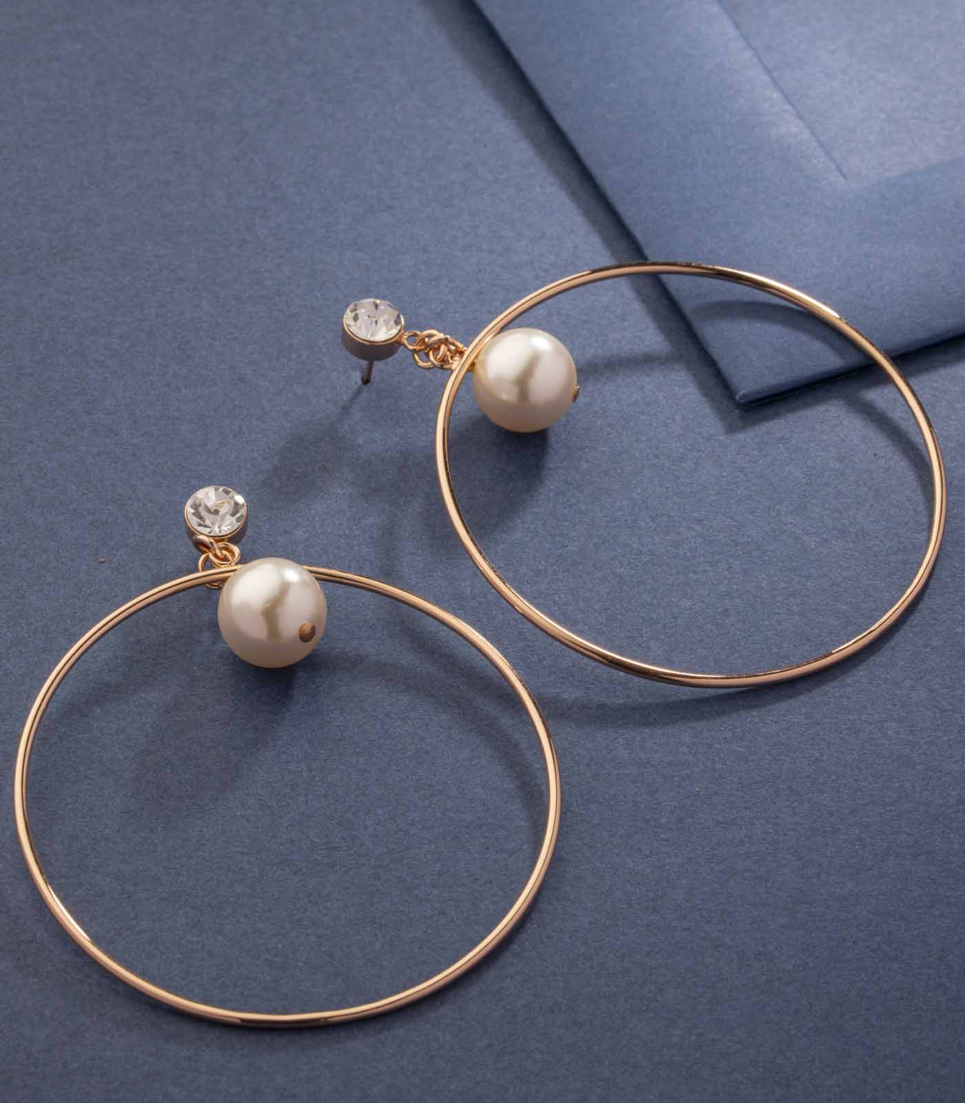 Round Pearl Earring (Brass)