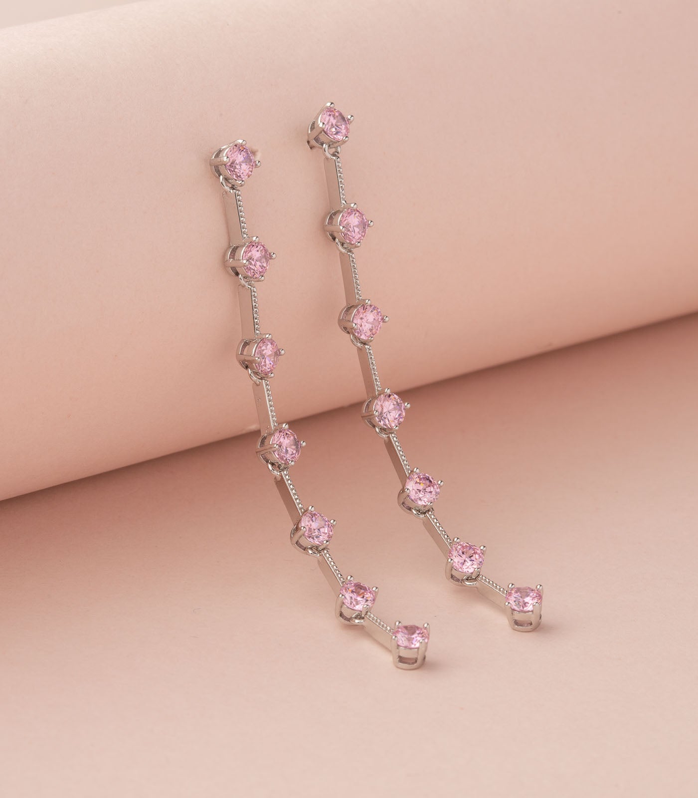 Royal Pink Earrings (Brass)