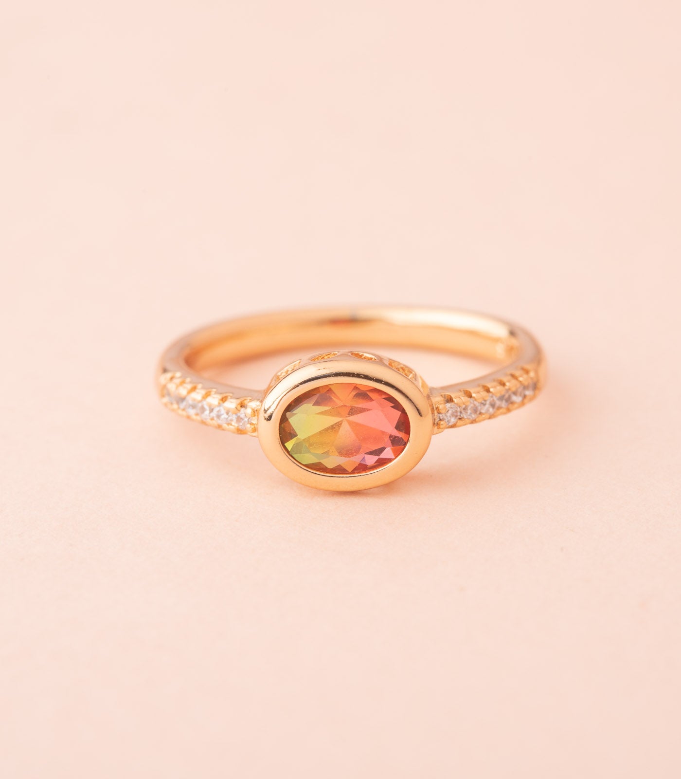 Ruby Red Enameled Ring (Brass)