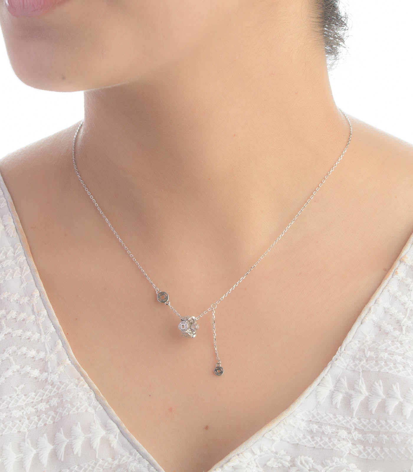 Dangling charm Necklace (Silver)