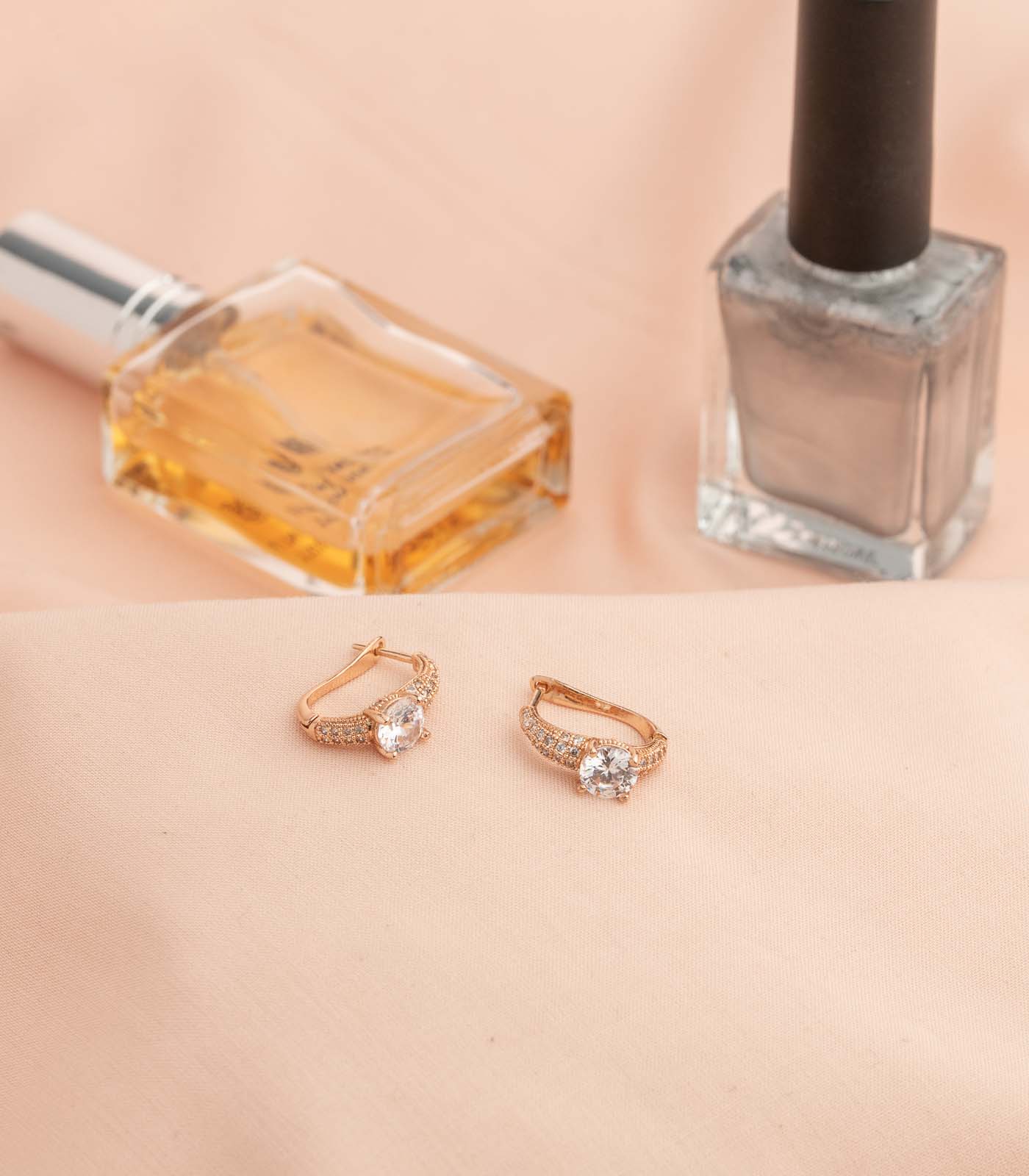 Scintillating Stone Studs - Golden Color Earrings (Brass)