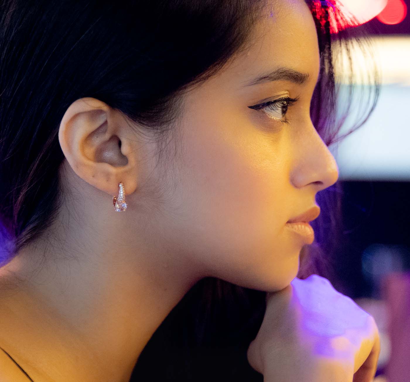 Scintillating Stone Studs - Golden Color Earrings (Brass)