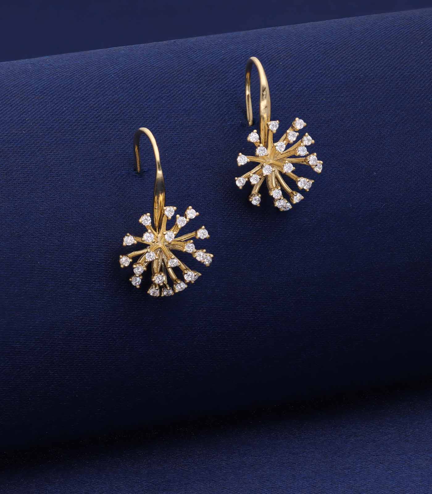 Shiny snowflake earrings(Silver)
