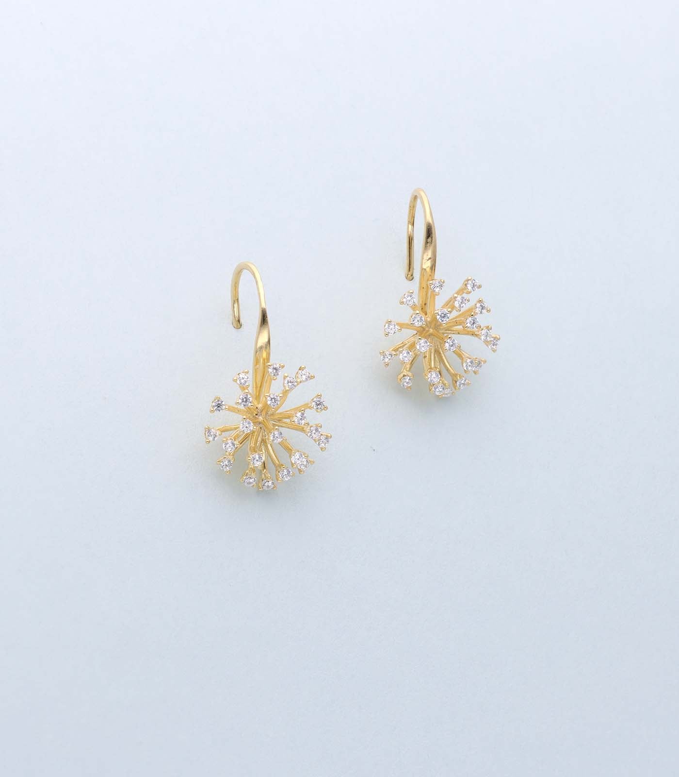 Shiny snowflake earrings(Silver)