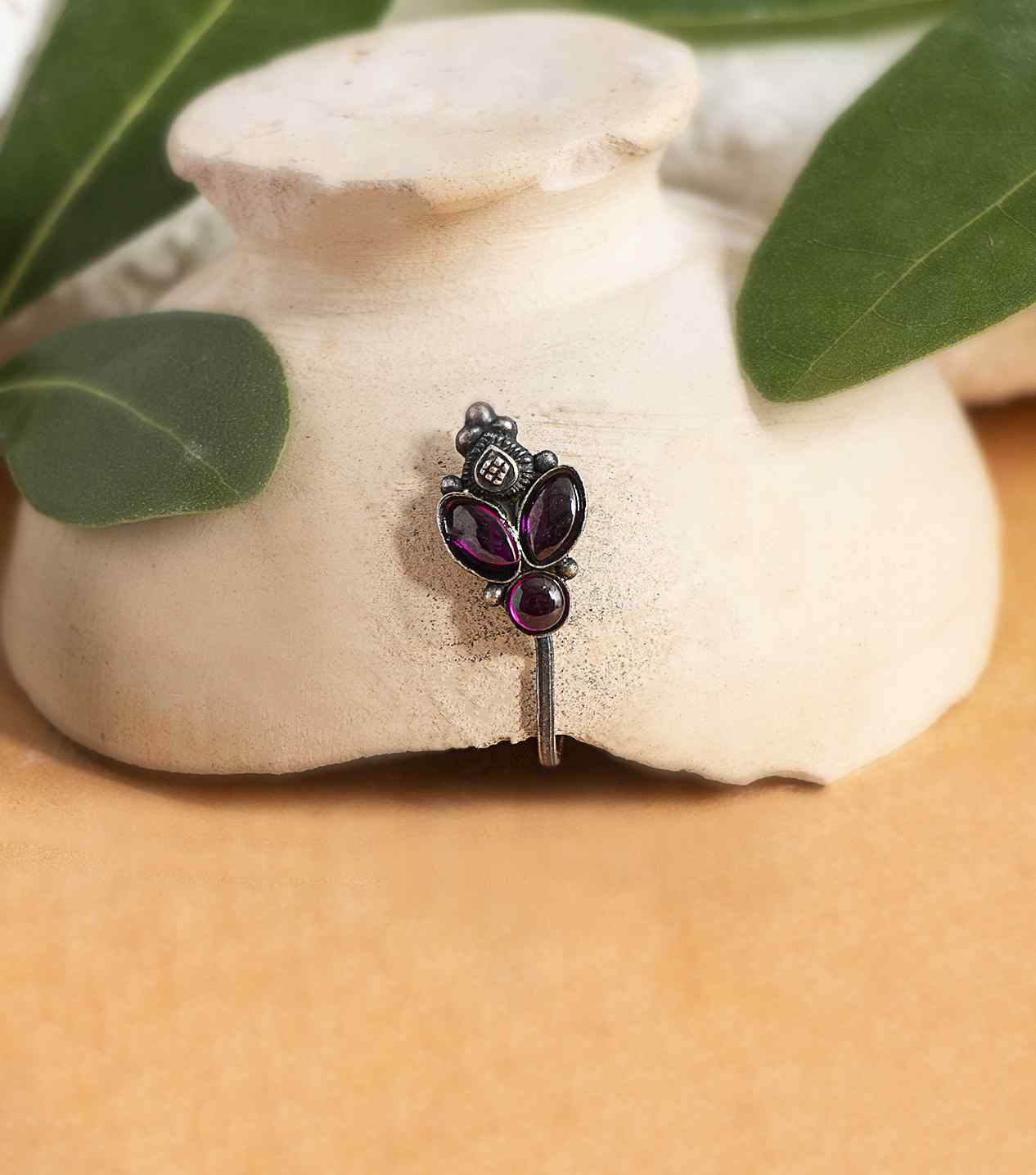 Silver Fancy Nose Pin