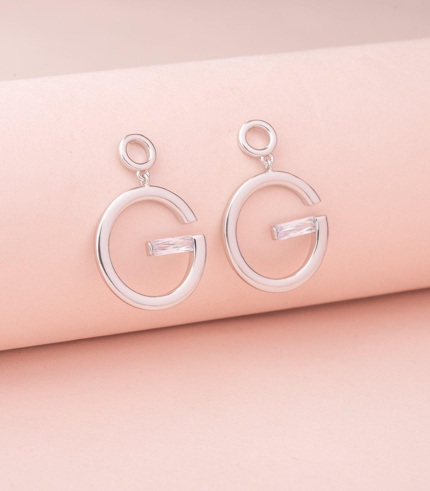 Silver Geometric Earrings (Brass)