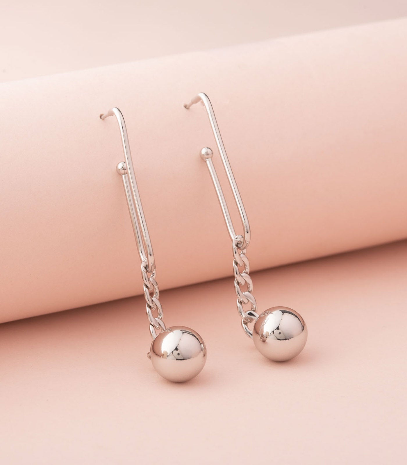 Silver Little Balls Earrings (Brass)