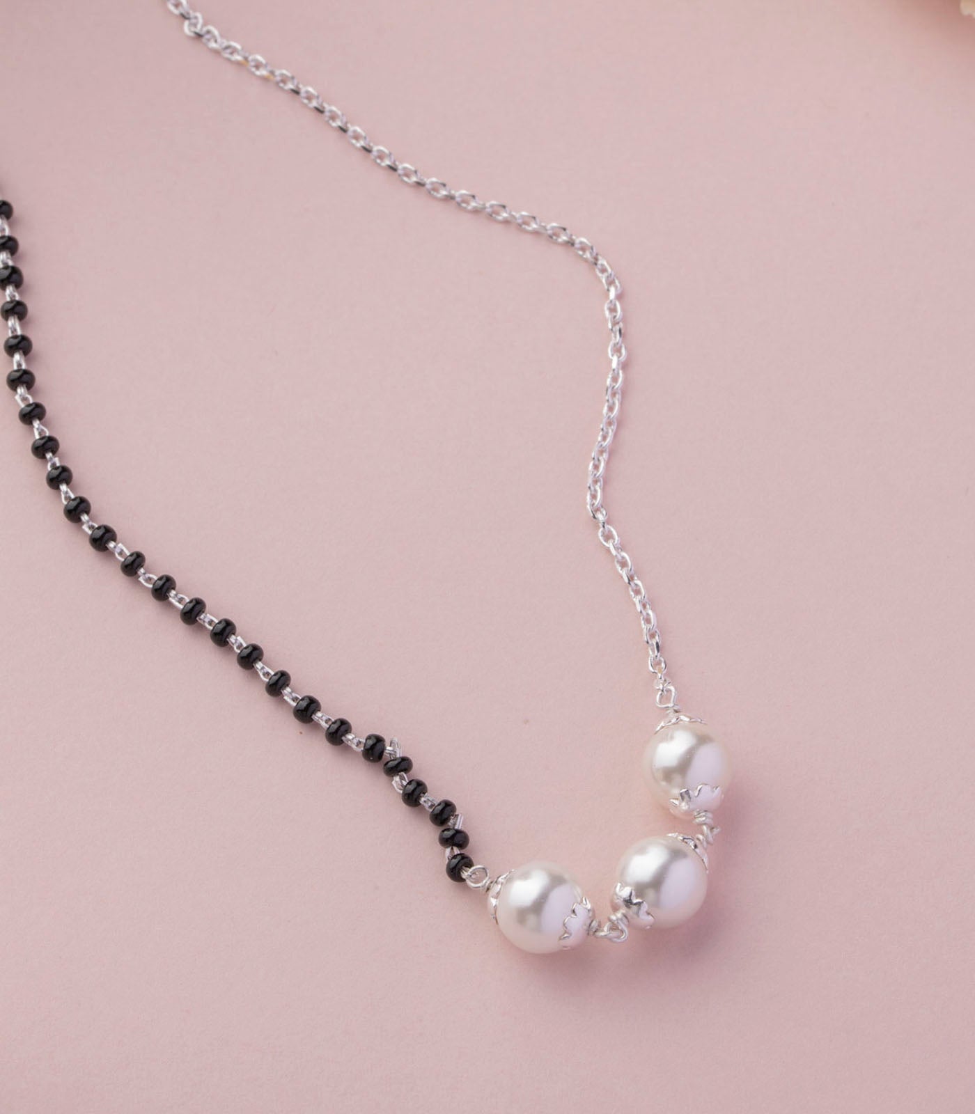 Silver Pearl Mangalsutra