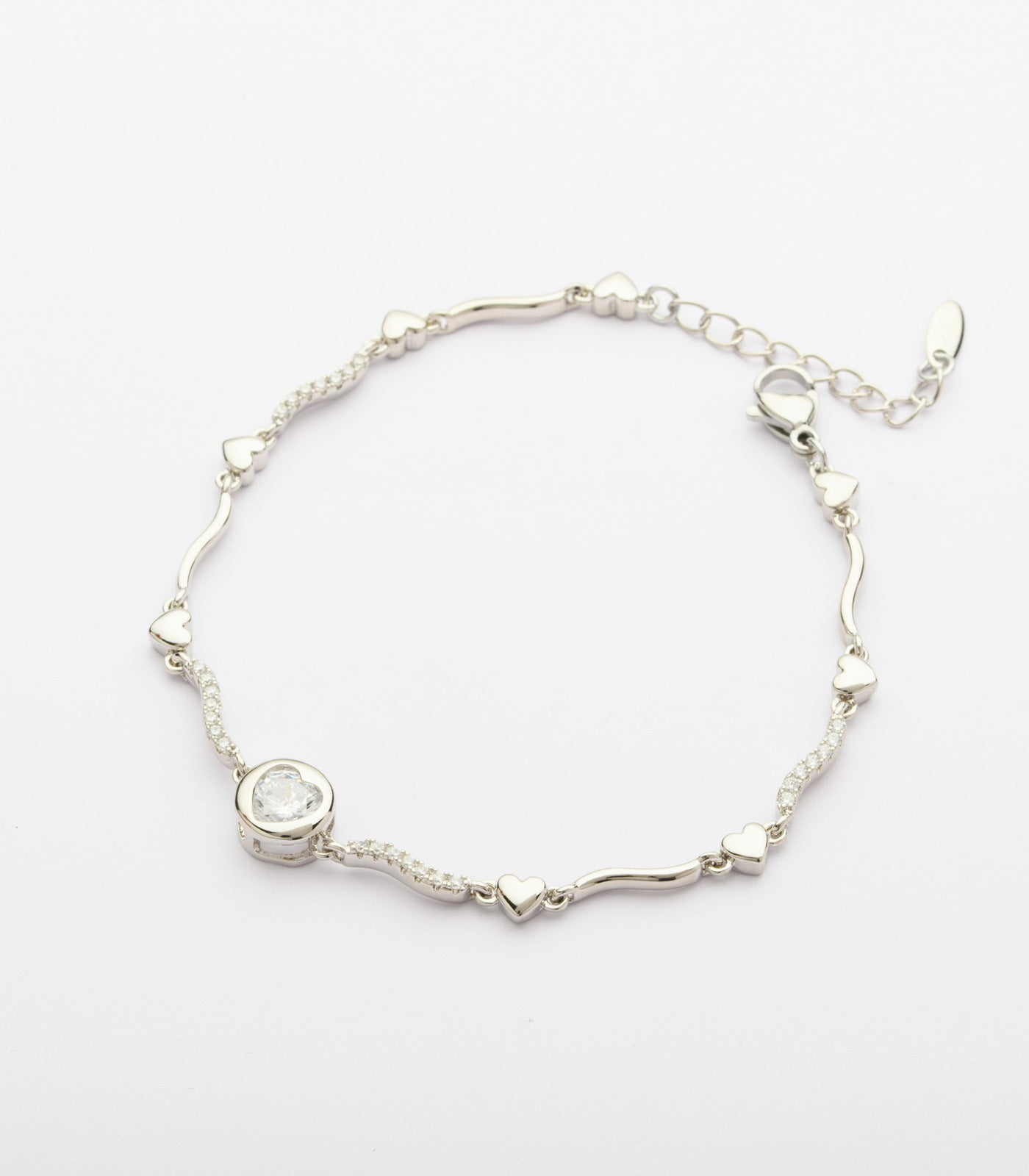 Silver Thread Of Tiny Pendants Bracelet (Brass)