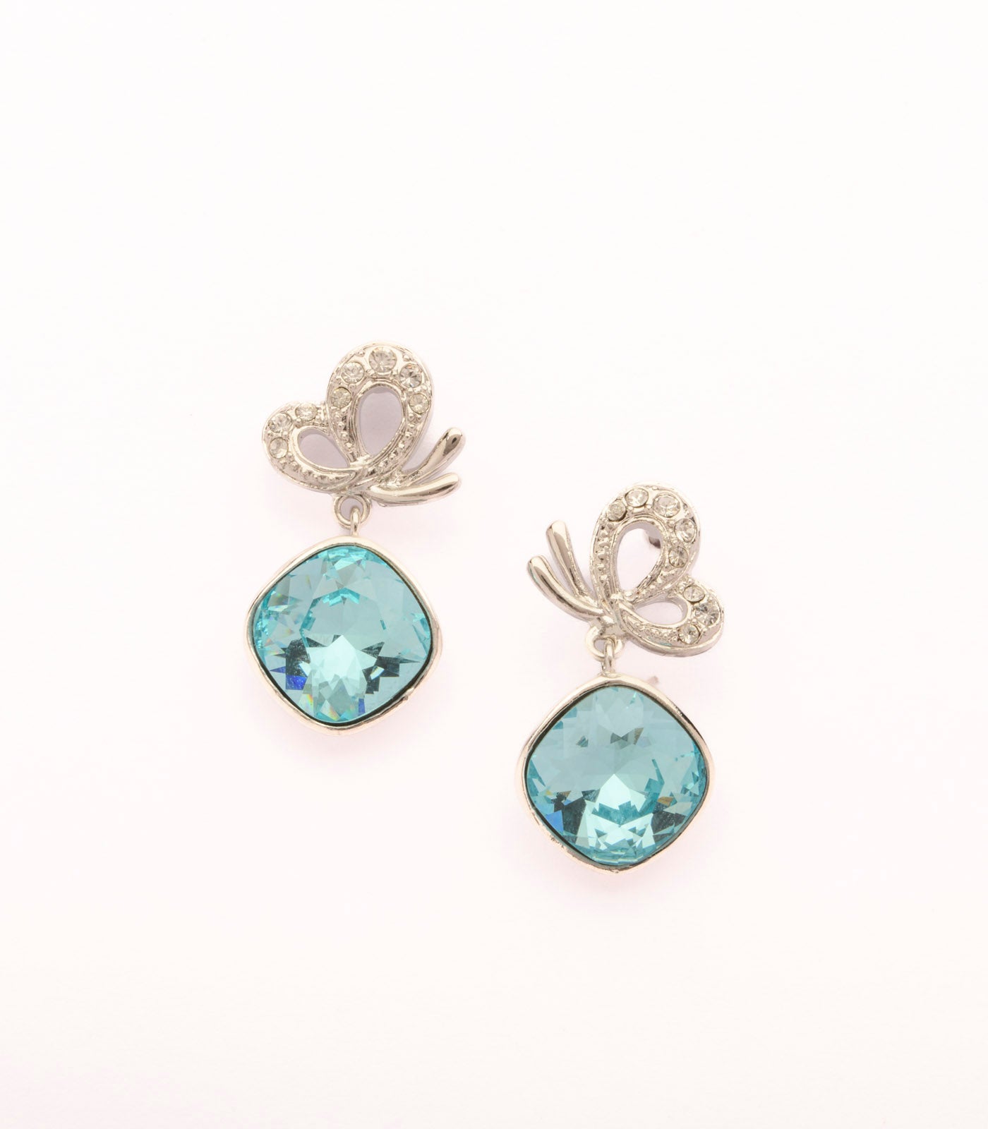 Silver birds And Blue Gem Tops (Brass)