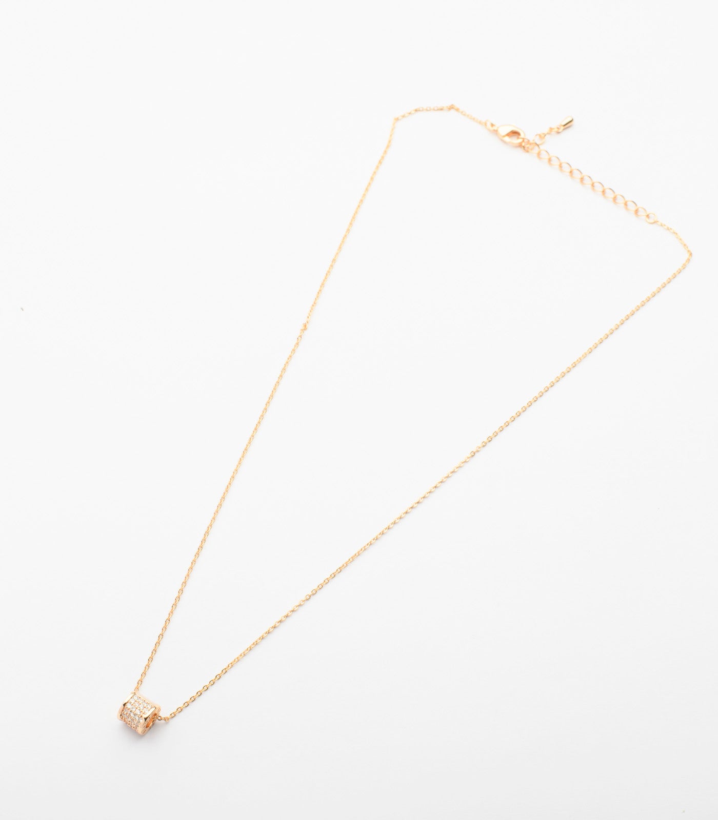 Simple Pendant Of Fine Gemstones Necklace (Brass)