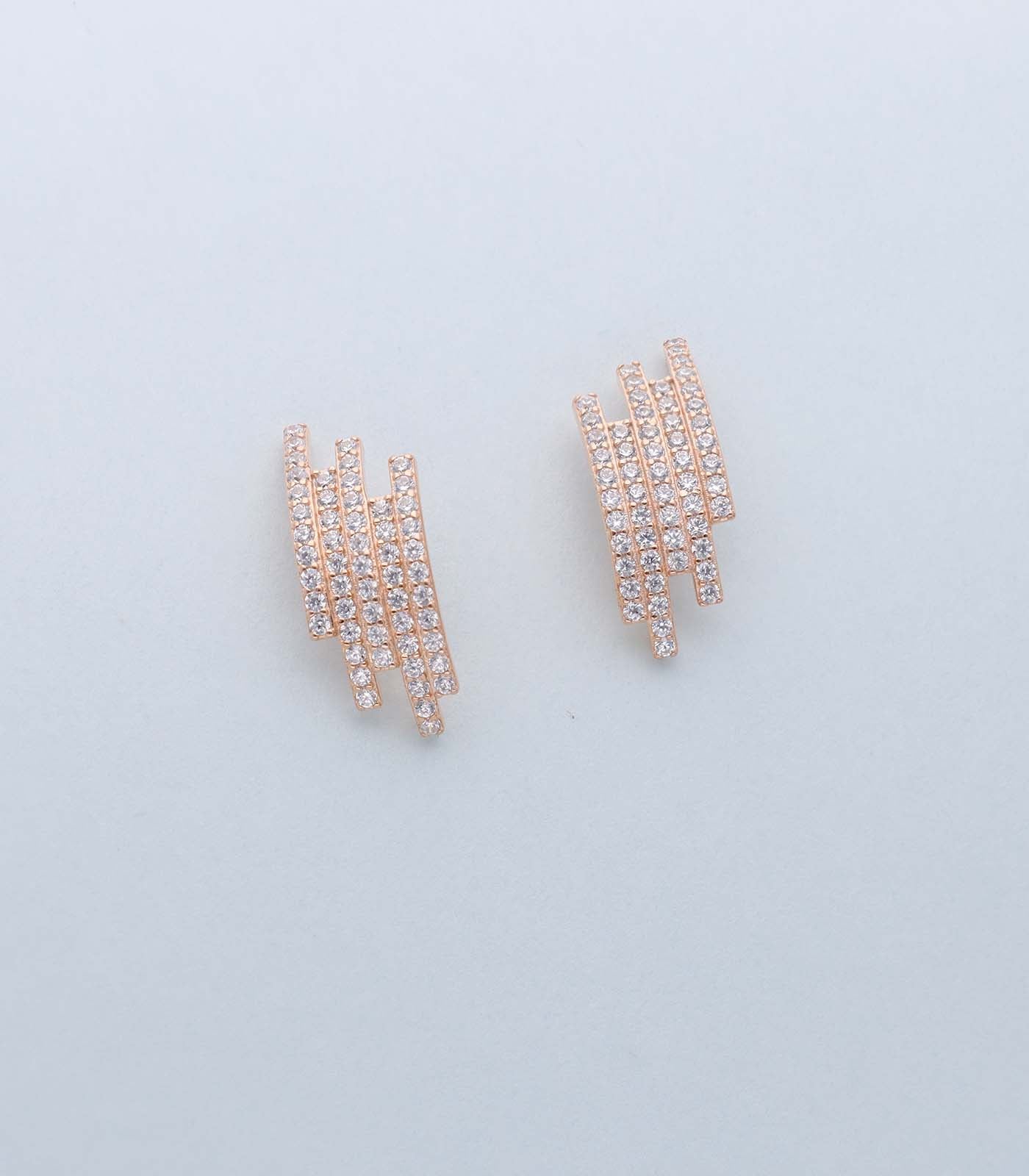 Simple strokes earrings(Silver)