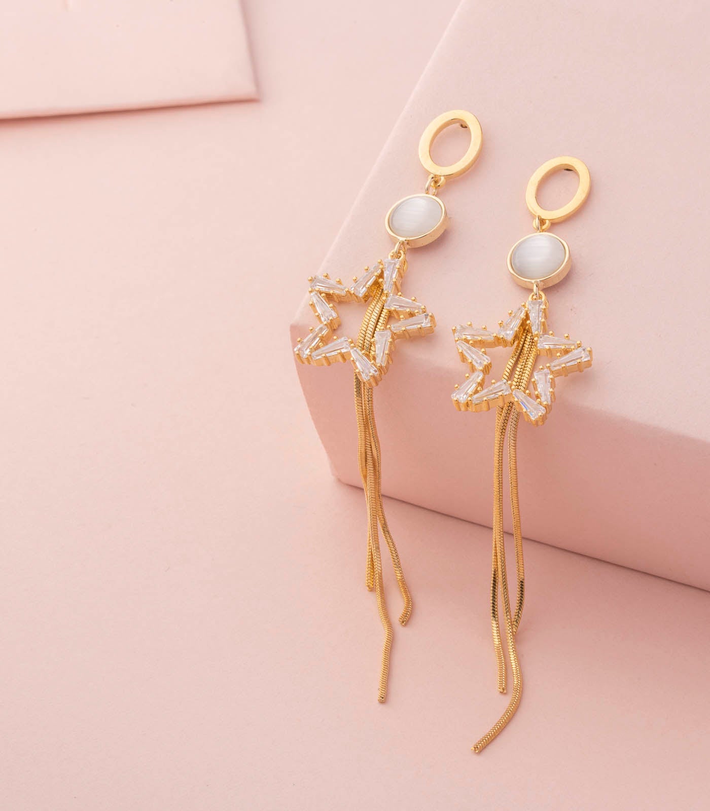 Sparkling star earrings (Brass)