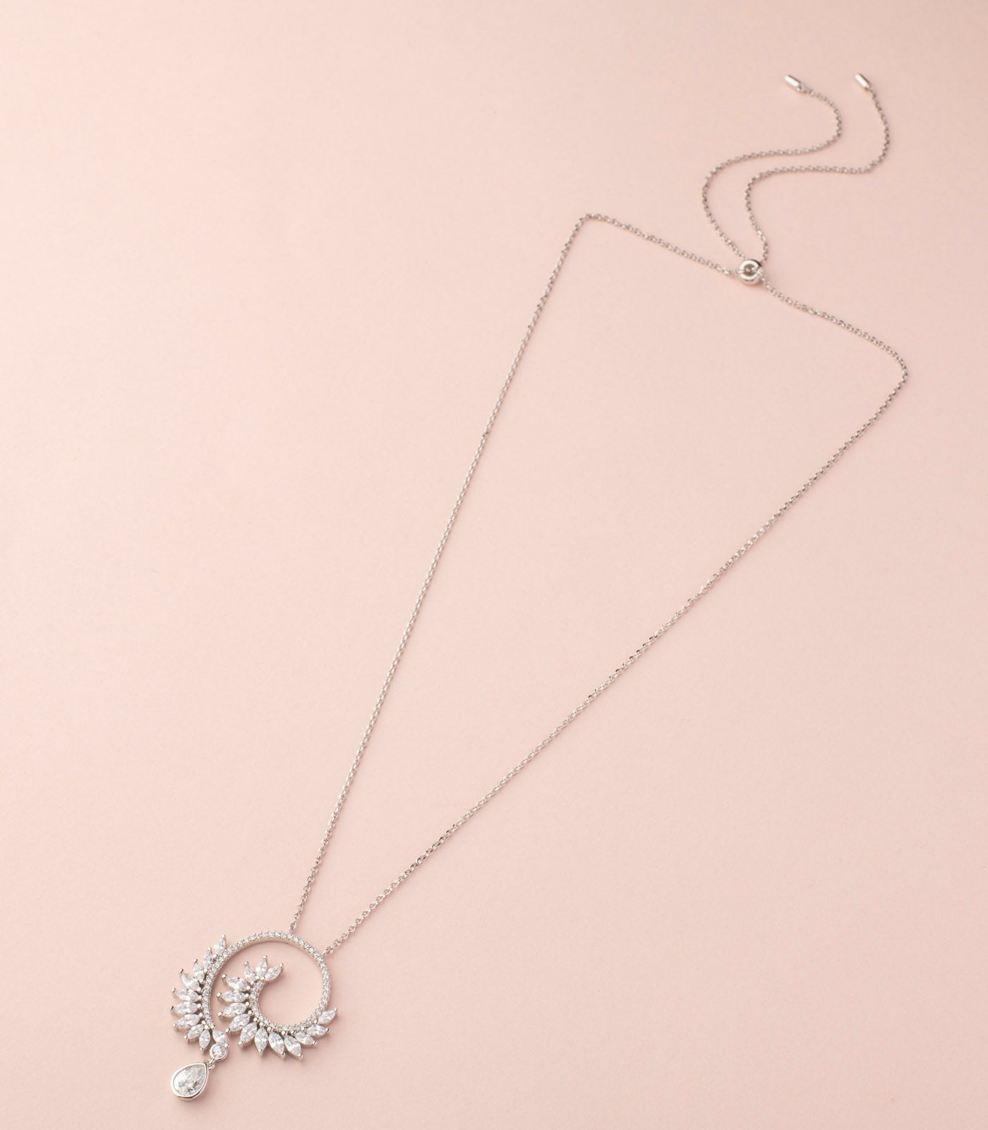Spiral spike chain pendant (Silver)