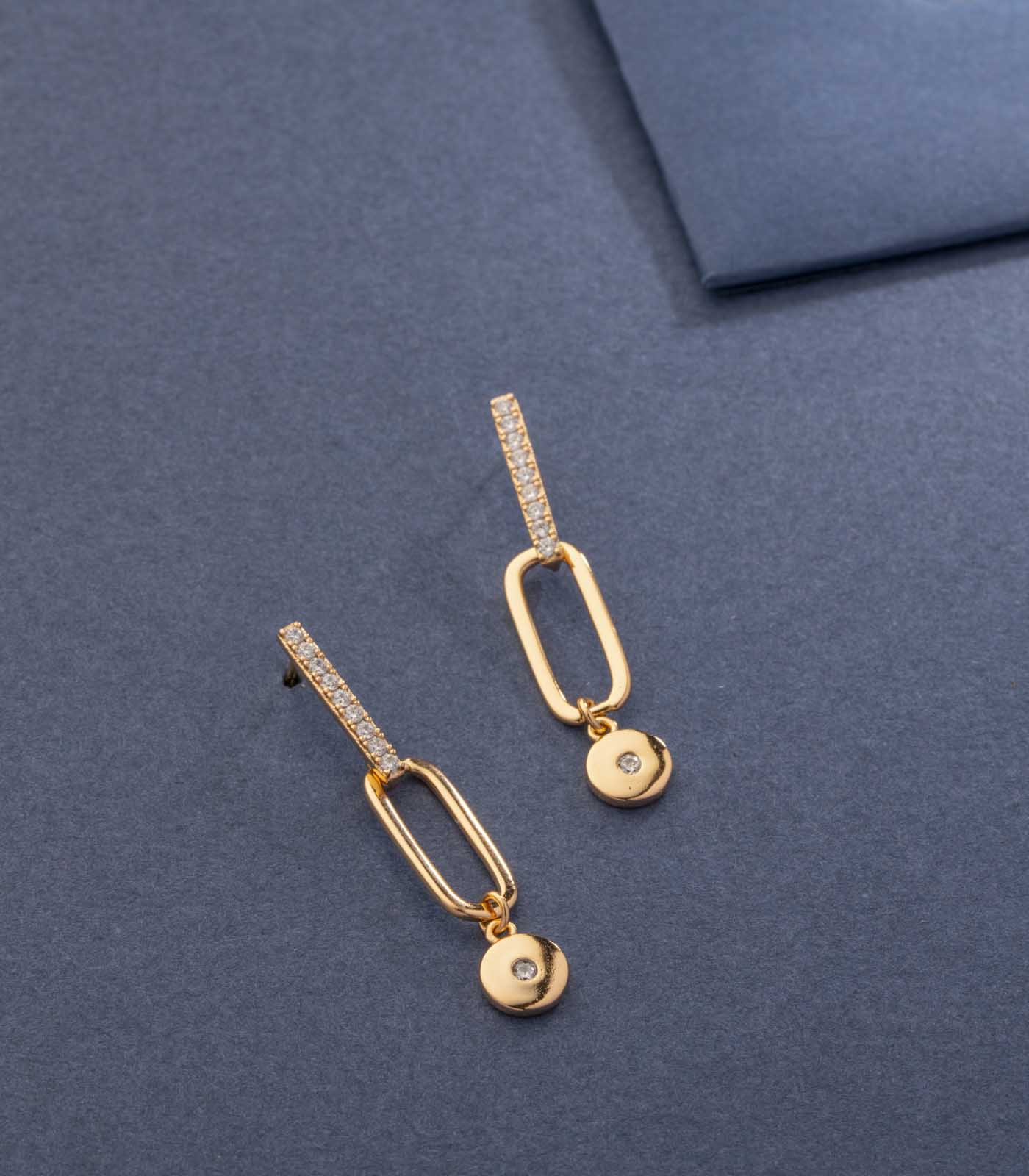 Sterling Rectangle Drop Earrings (Brass)