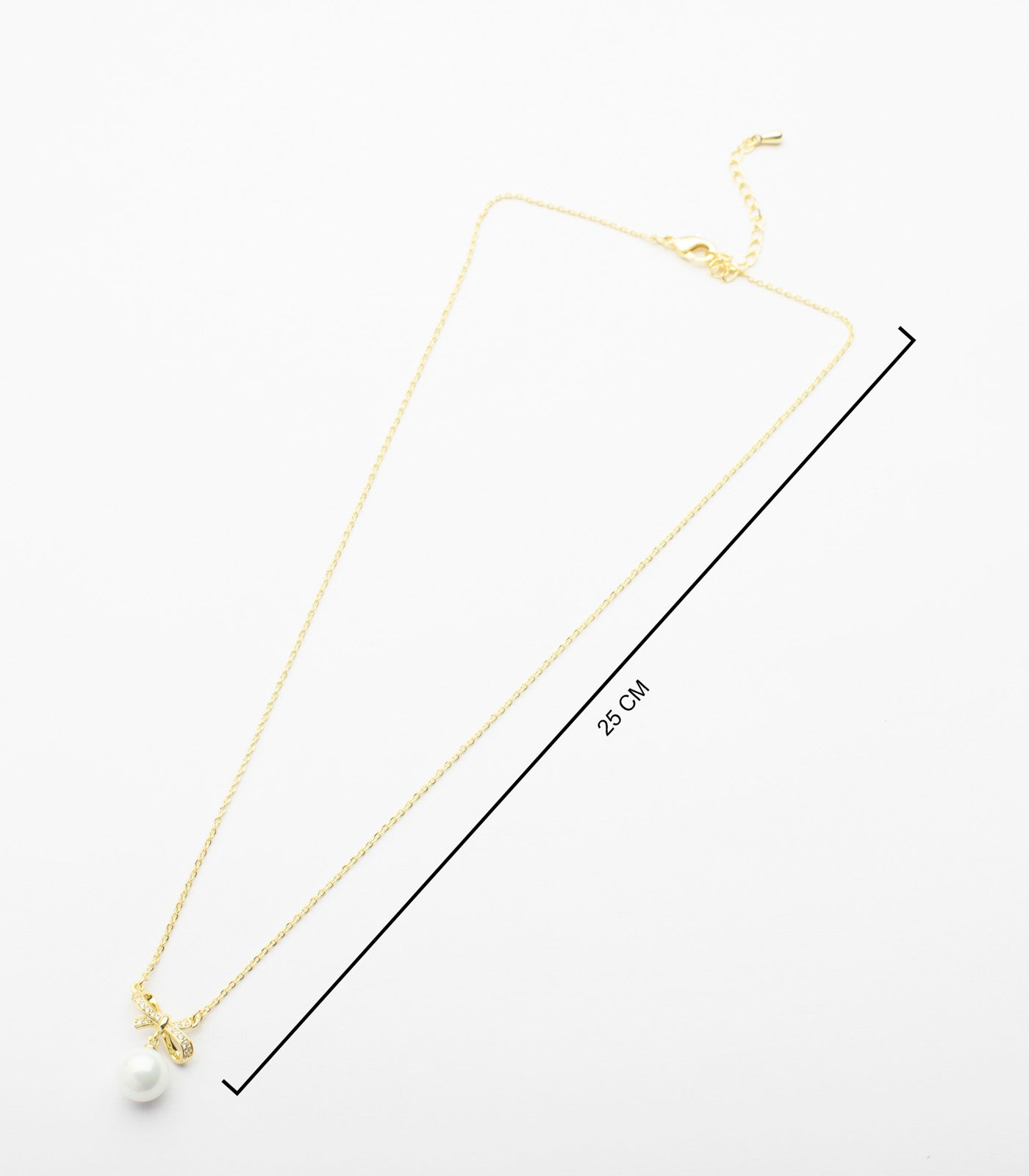 Striking Golden Plated Knot Of White Pearl Necklace (Brass)