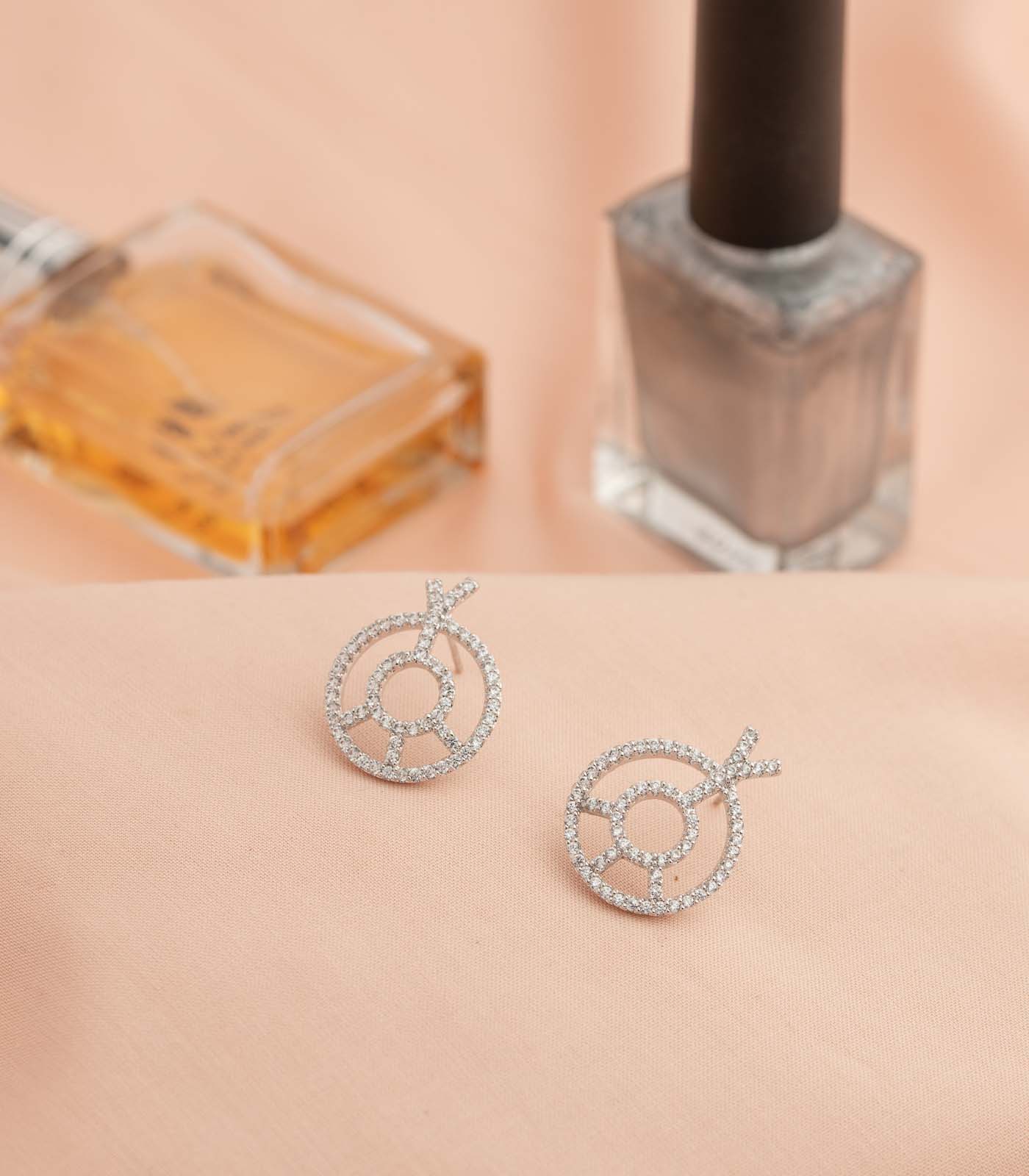 The Chic Geometry SIlver Color Earrings (Brass)