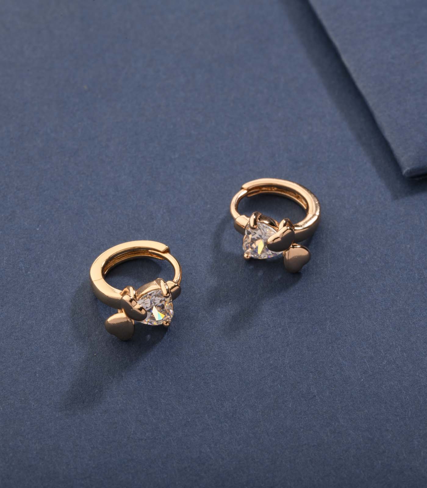 The Elegant Hearts Of Precious Stones Earrings (Brass)