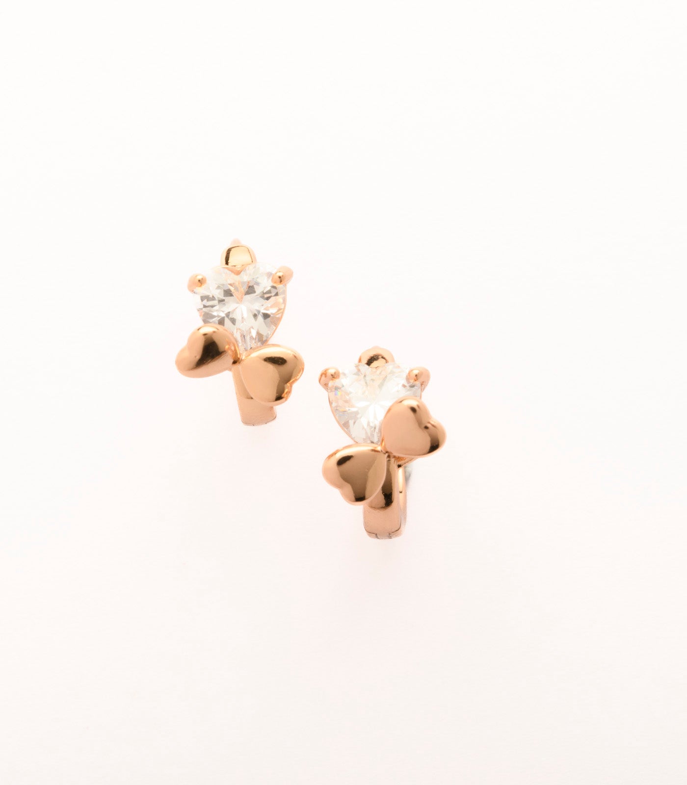 The Elegant Hearts Of Precious Stones Earrings (Brass)
