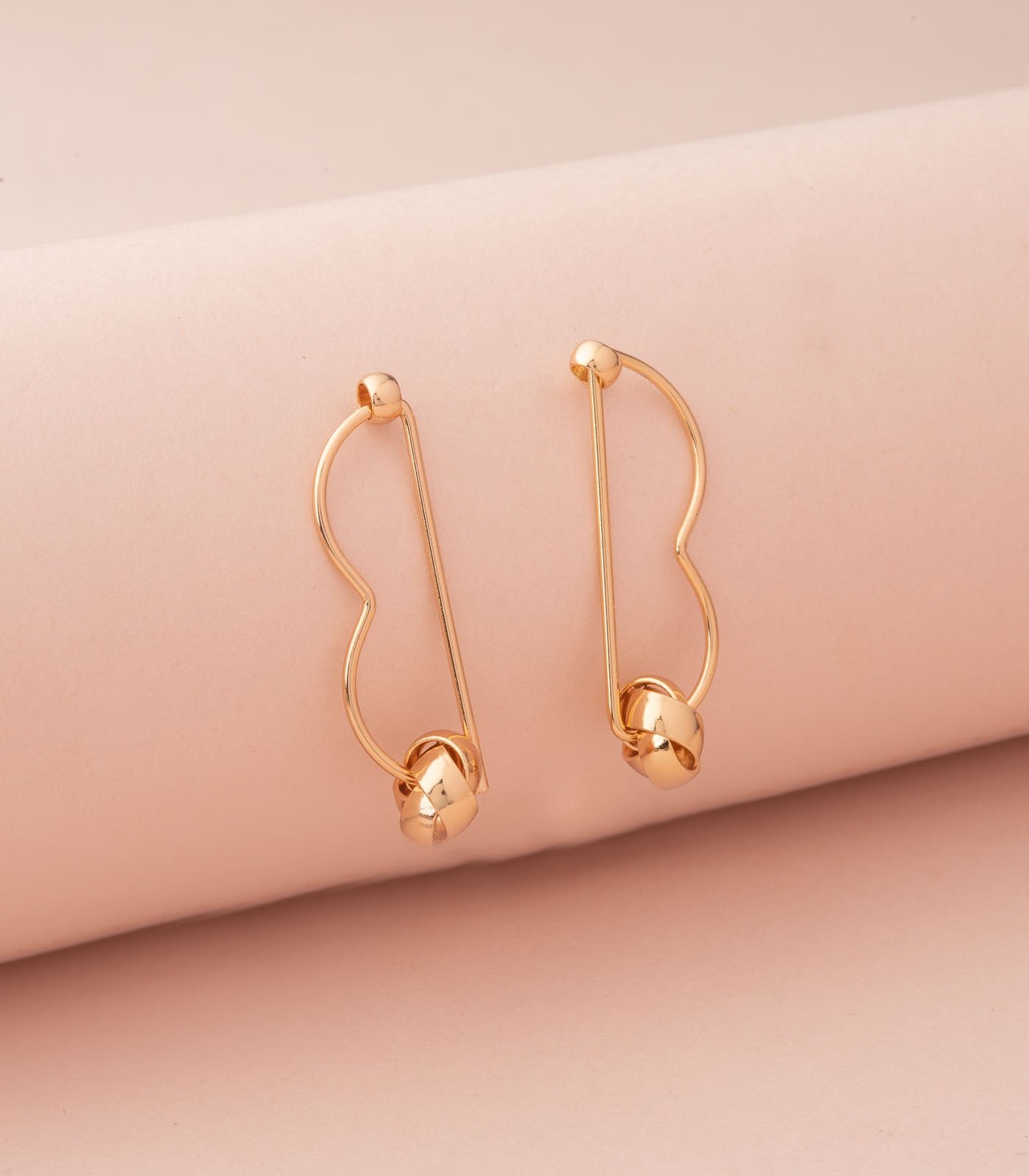 The Entangled Shimmer - Golden Studs Earrings (Brass)