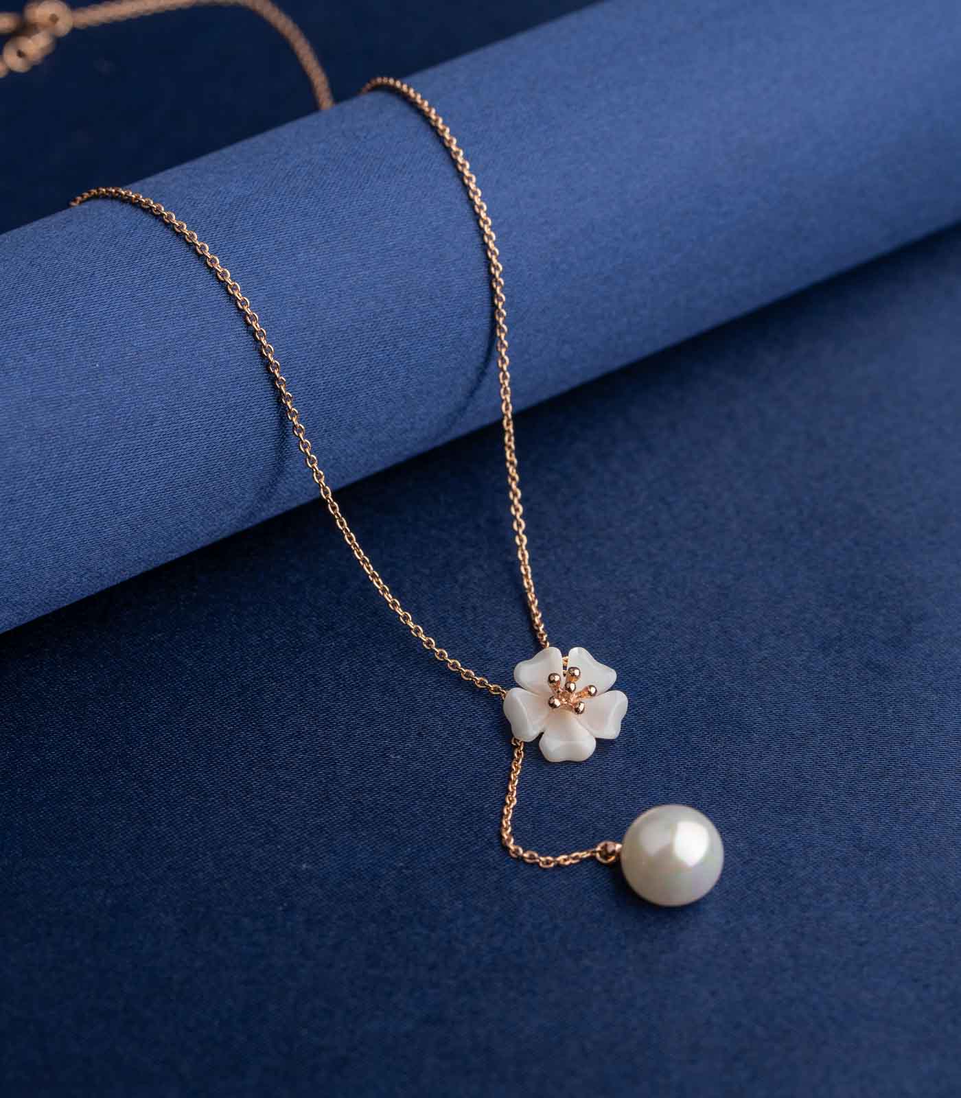 The Fabulous Floral Pearl Pendant (Brass)
